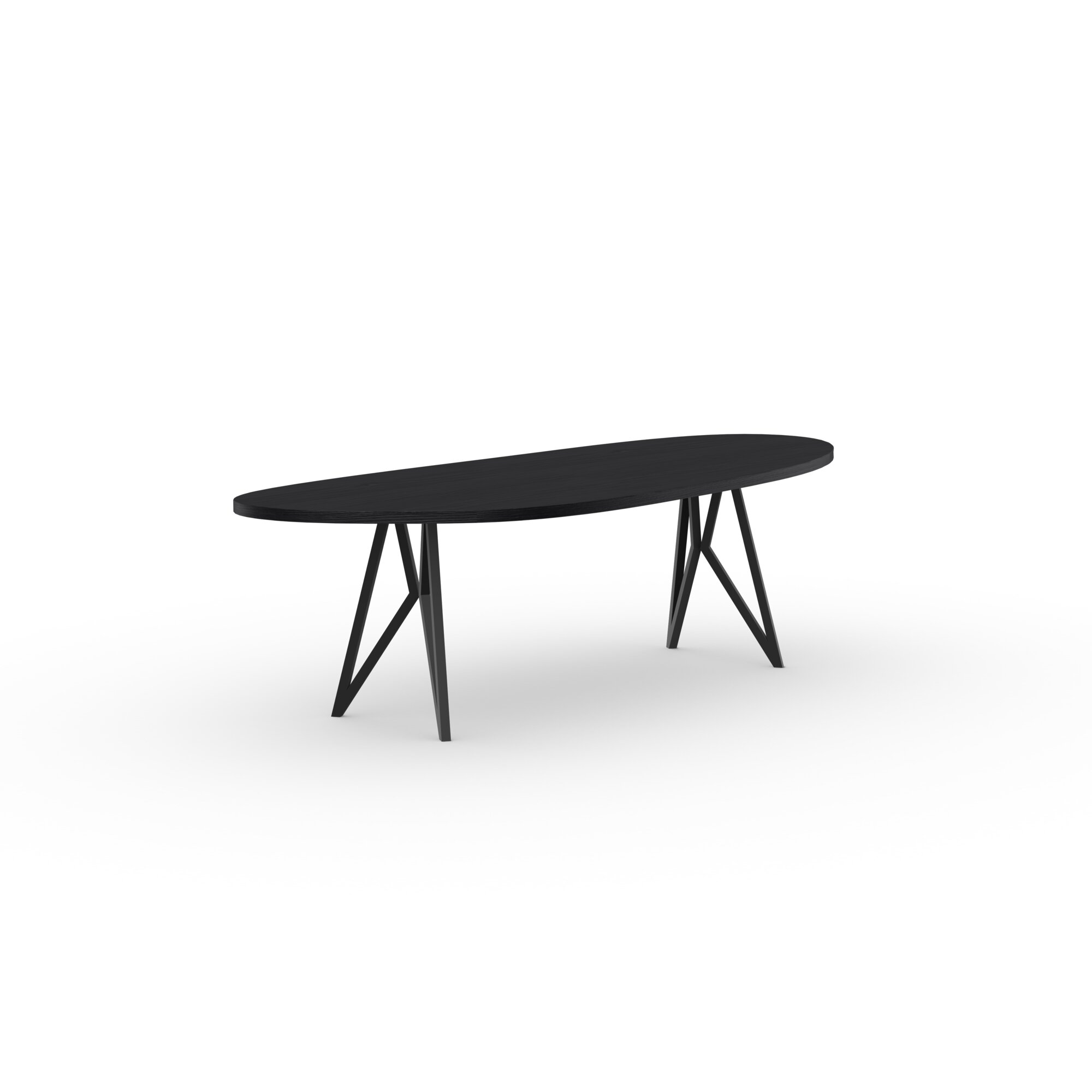 Blob Design dining table | Butterfly Steel black powdercoating | Oak black stain | Studio HENK | 