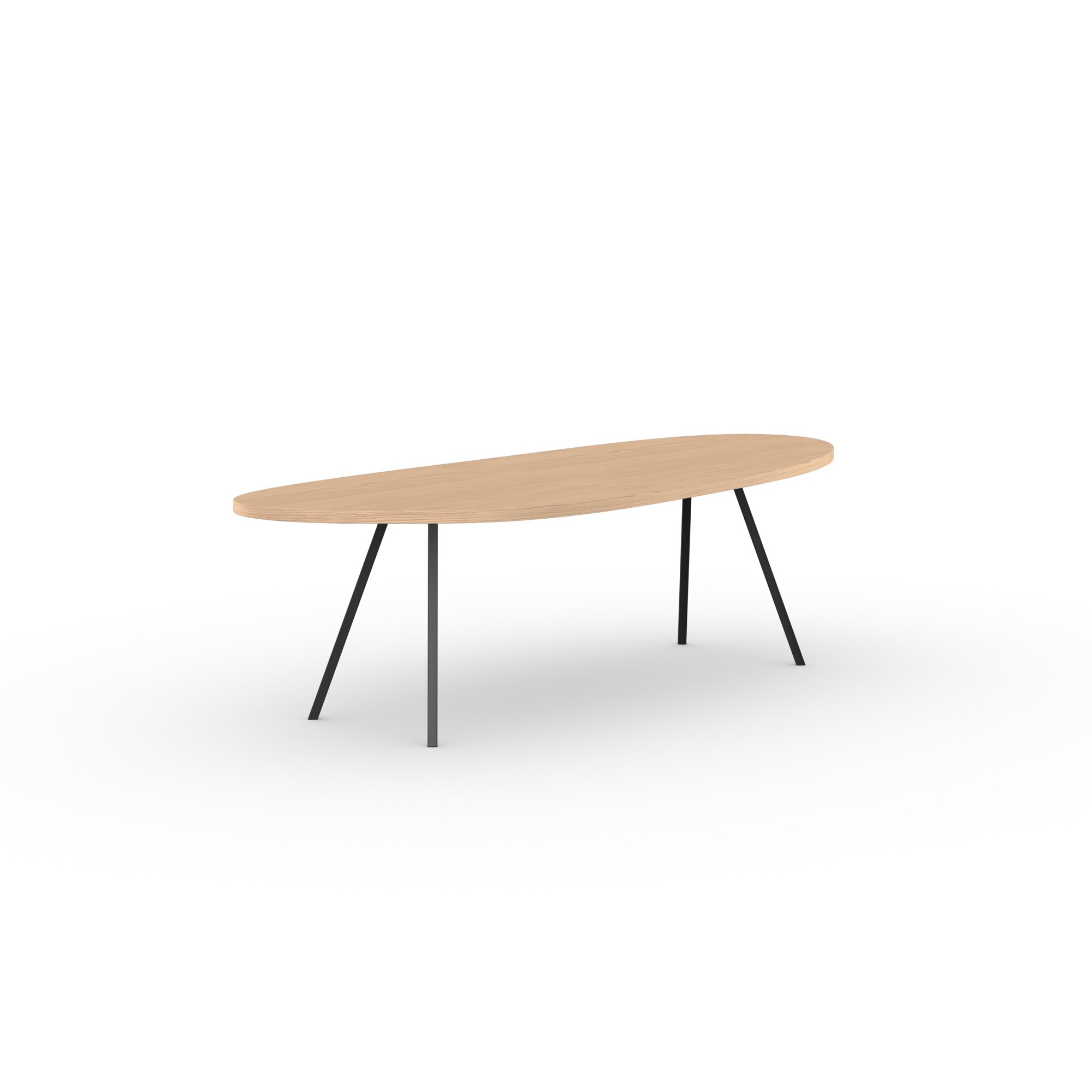 Blob Design dining table | Slim Co Steel black powdercoating | Oak hardwax oil natural light | Studio HENK| 
