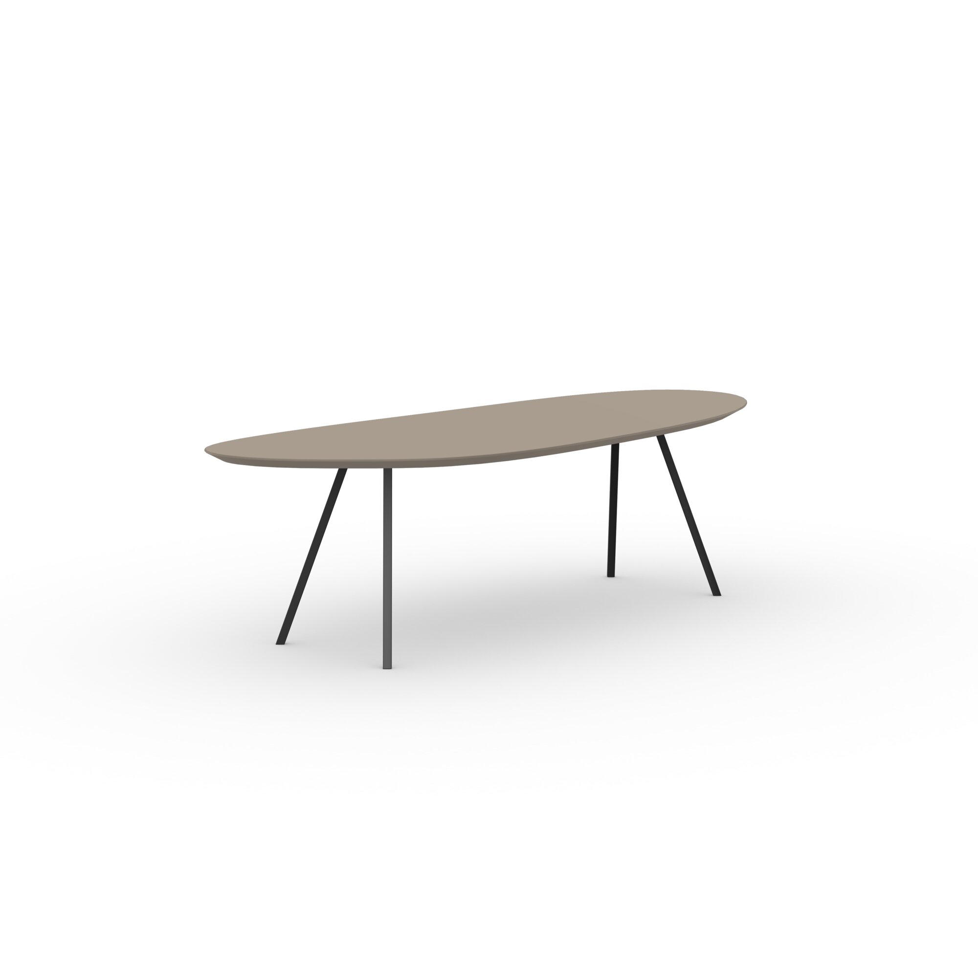 Blob Design dining table | Slim Co Steel black powdercoating | HPL Fenix beige arizona | Studio HENK| 
