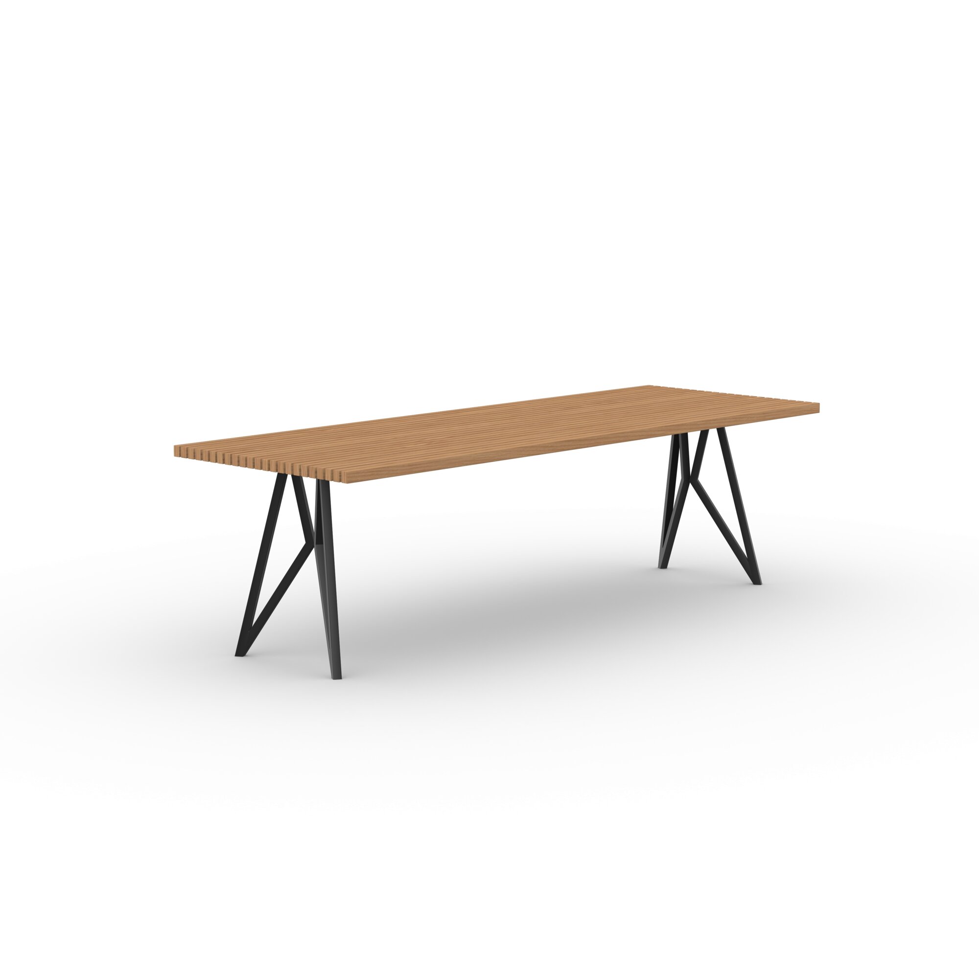 Rectangular Outdoor Design dining table | Butterfly Outdoor Table Steel black powdercoating | Iroko | Studio HENK| 