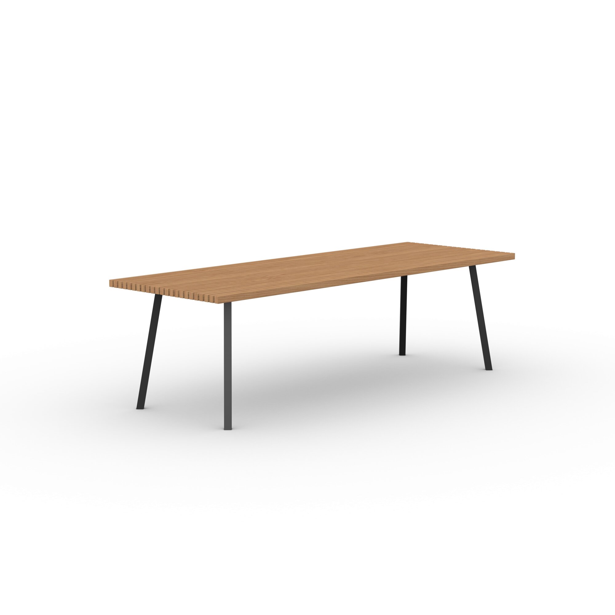 Rectangular Outdoor Design dining table | New Classic Outdoor Table Steel black powdercoating | Iroko | Studio HENK| 