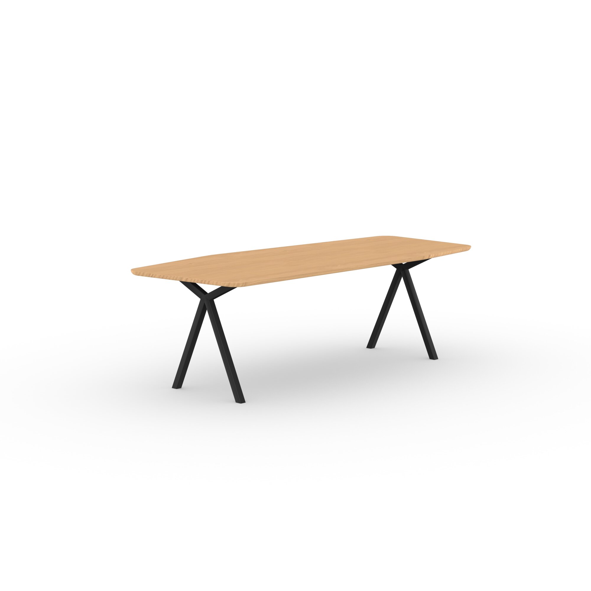  Design dining table | Slim X-type Steel black powdercoating | Oak hardwax oil natural | Studio HENK | 