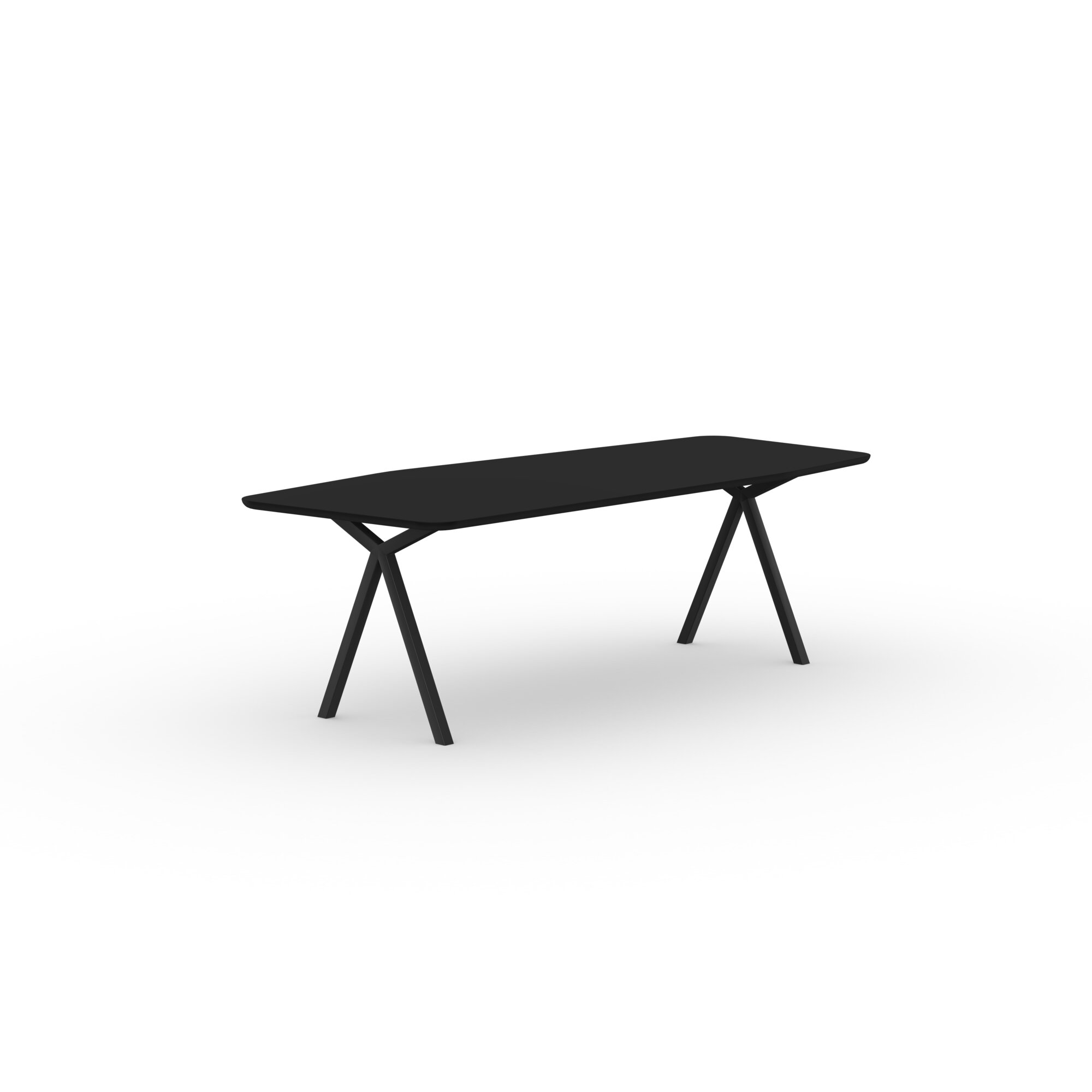  Design dining table | Slim X-type Steel black powdercoating | HPL Fenix nero ingo | Studio HENK | 