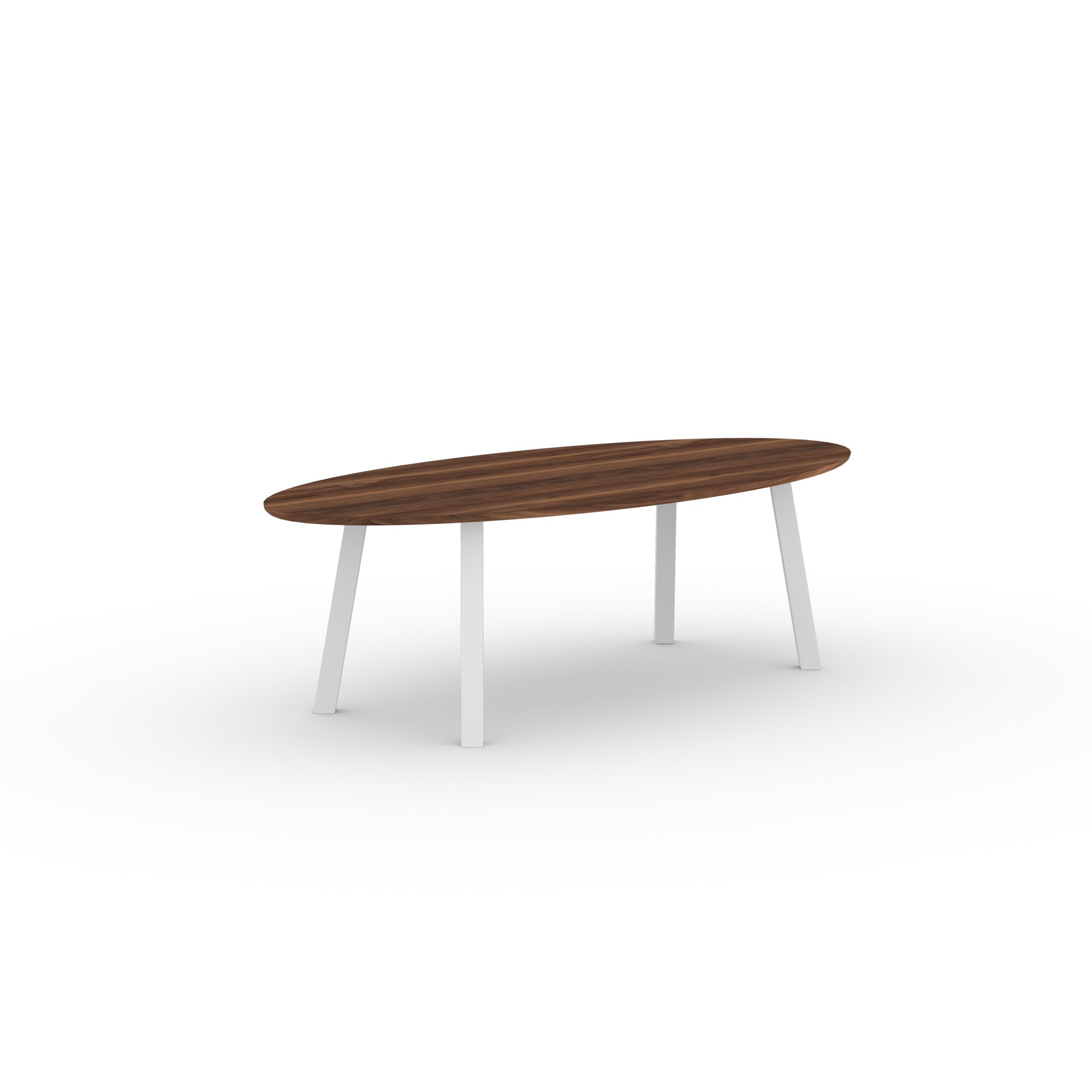 Oval Design dining table | Co Steel white powdercoating | Walnut naturel lacquer | Studio HENK | 