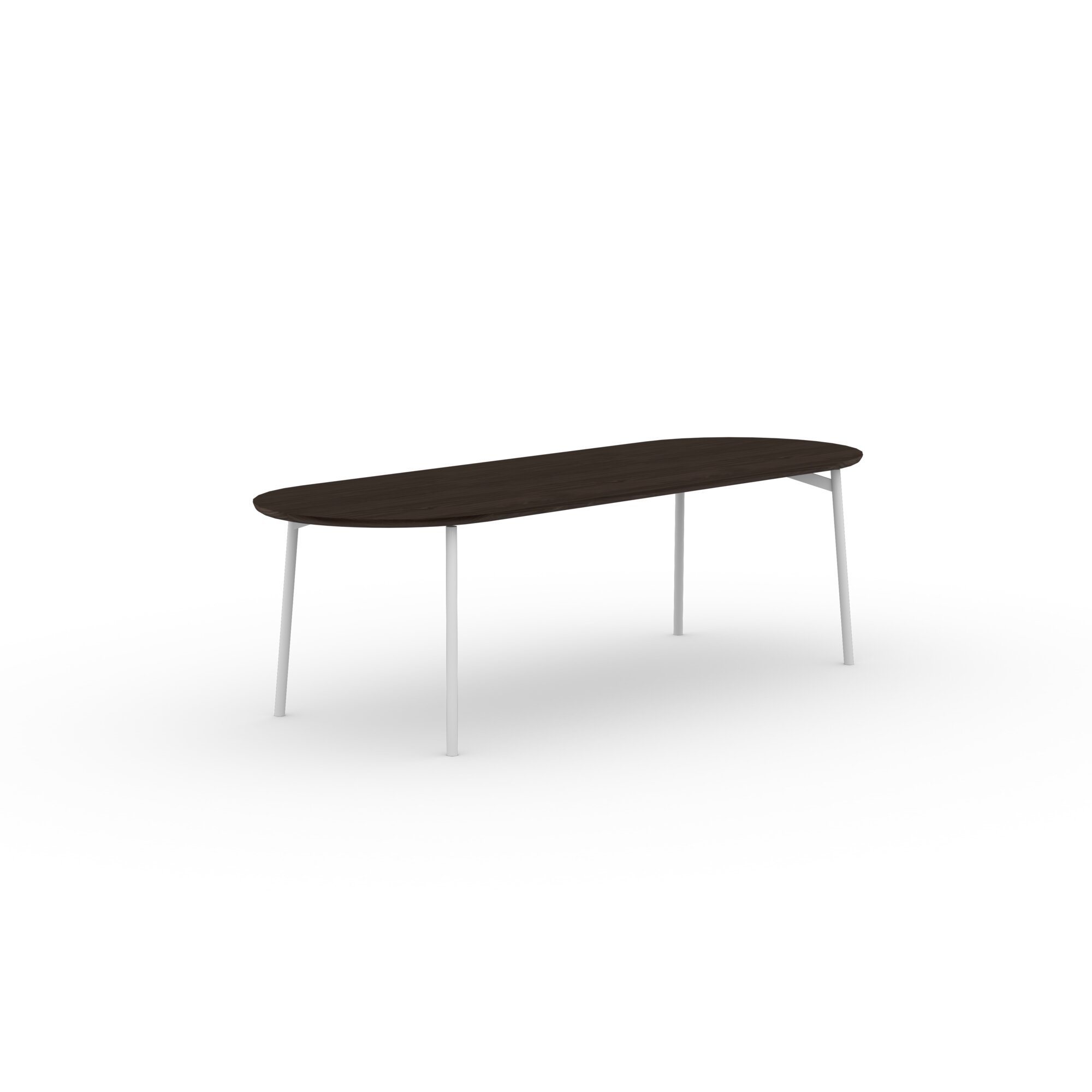 Flat oval Design dining table | Flyta Steel white powdercoating | Oak smoked | Studio HENK | 