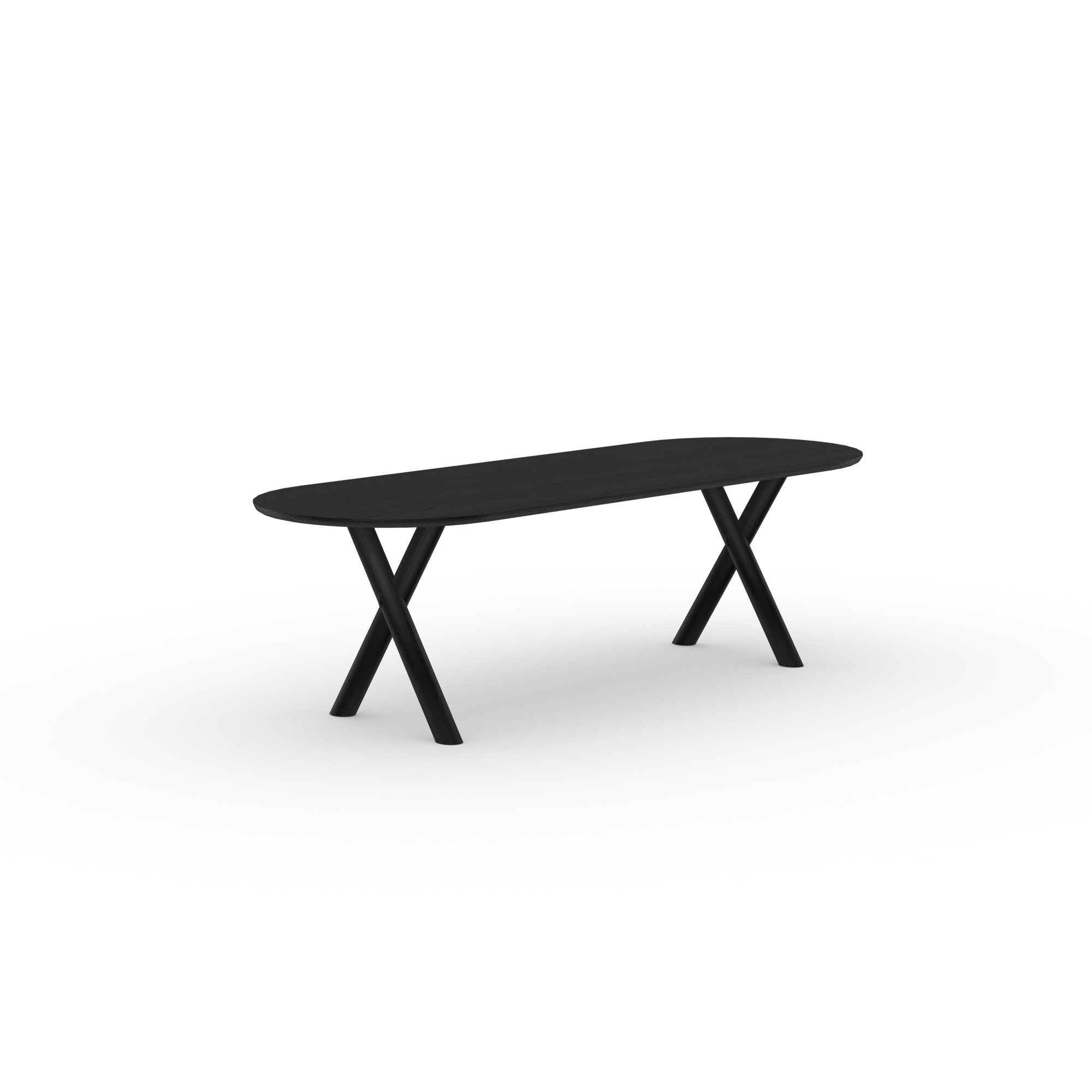 Flat oval Design dining table | Slim-X Wood Dining Table Oak black stain | Oak black stain | Studio HENK | 