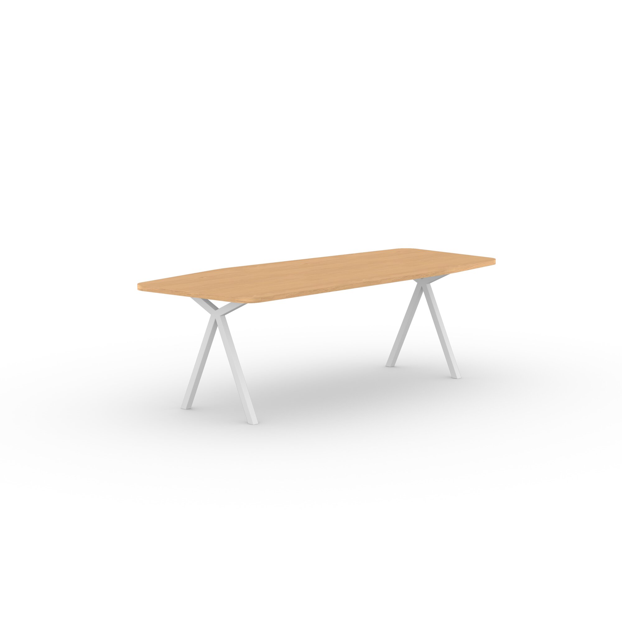  Design dining table | Slim X-type Steel white powdercoating | Oak hardwax oil natural | Studio HENK | 