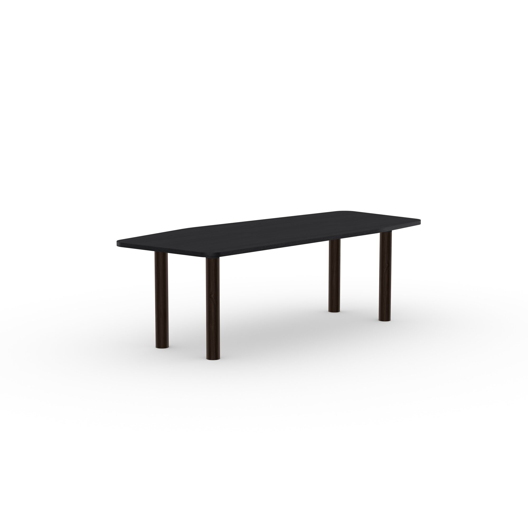  Design dining table | Cylinder Oak smoked stain | Oak black lacquer | Studio HENK | 
