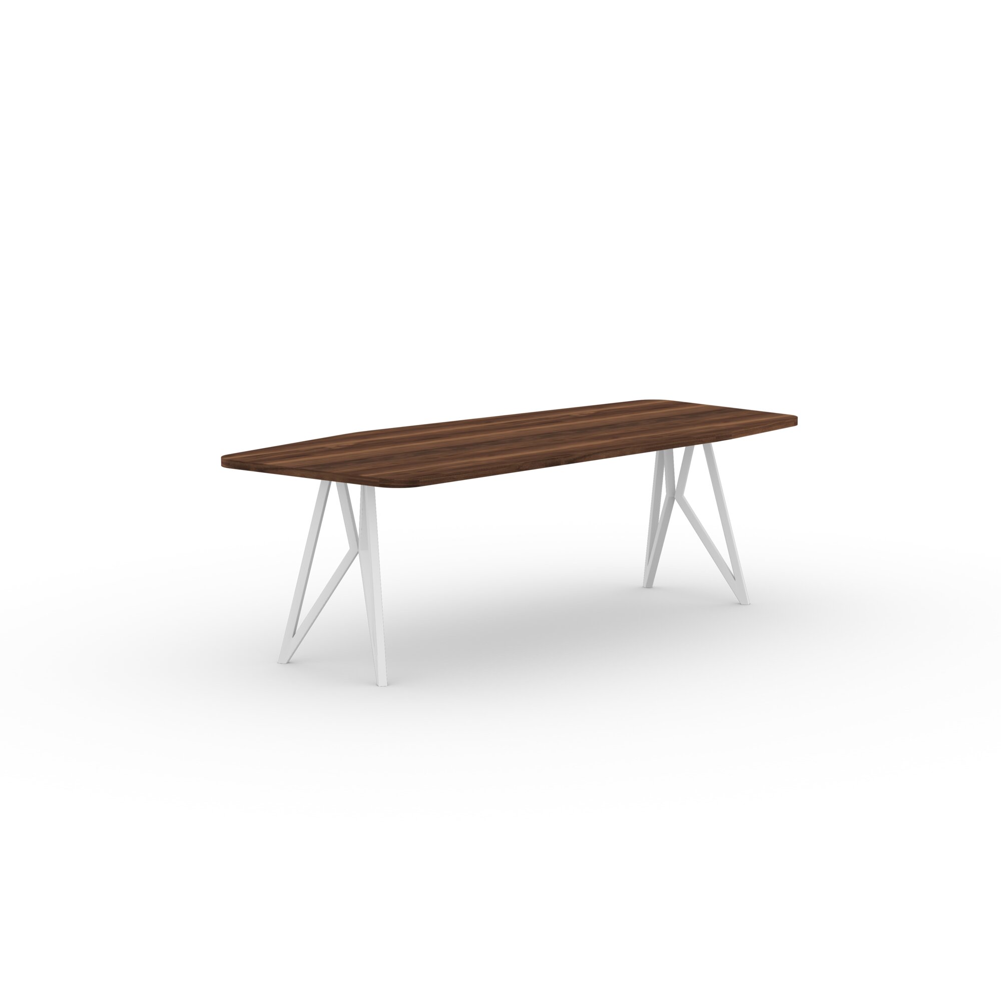  Design dining table | Butterfly Steel white powdercoating | Walnut naturel lacquer | Studio HENK | 
