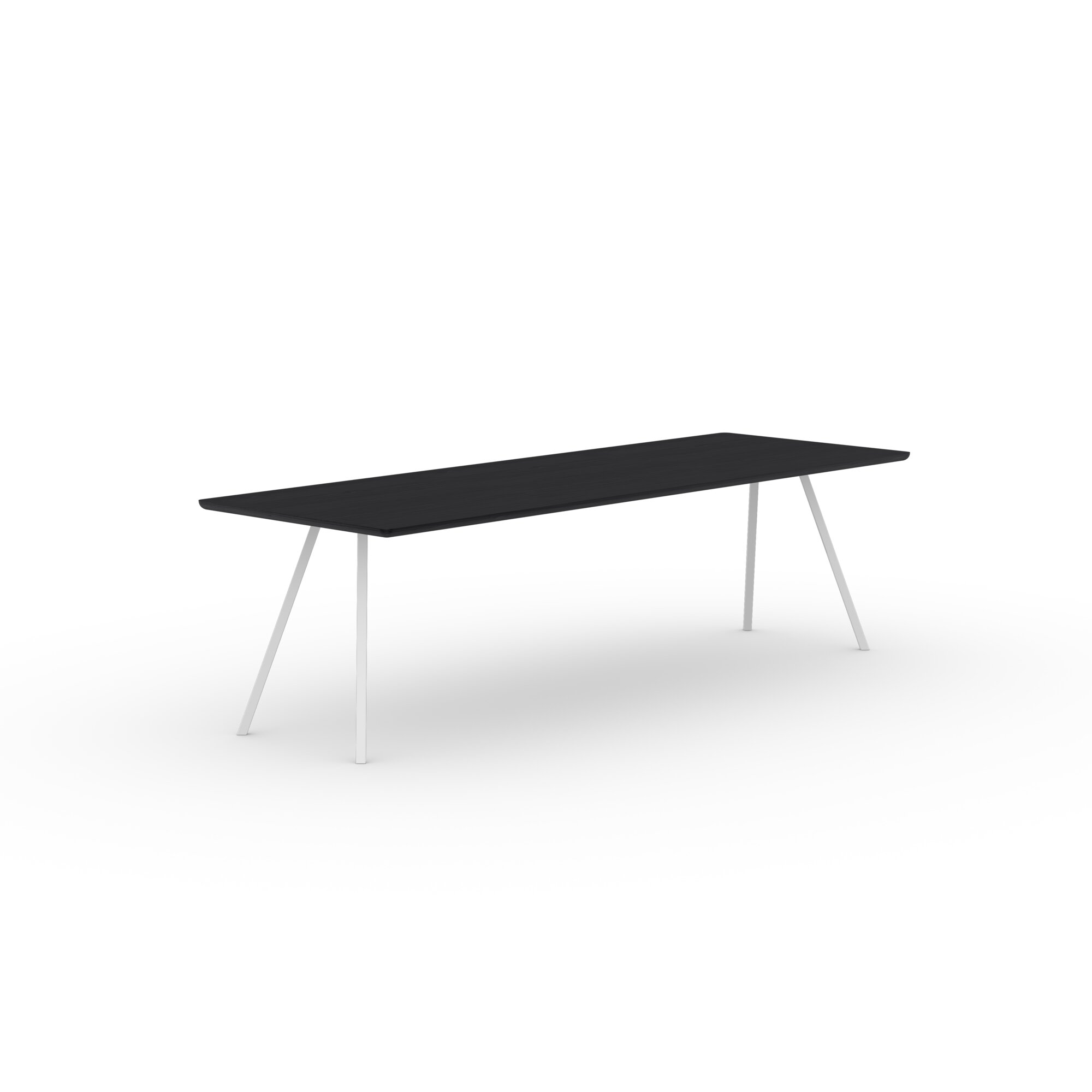 Rectangular Design dining table | Slim Co Steel white powdercoating | Oak black stain | Studio HENK | 