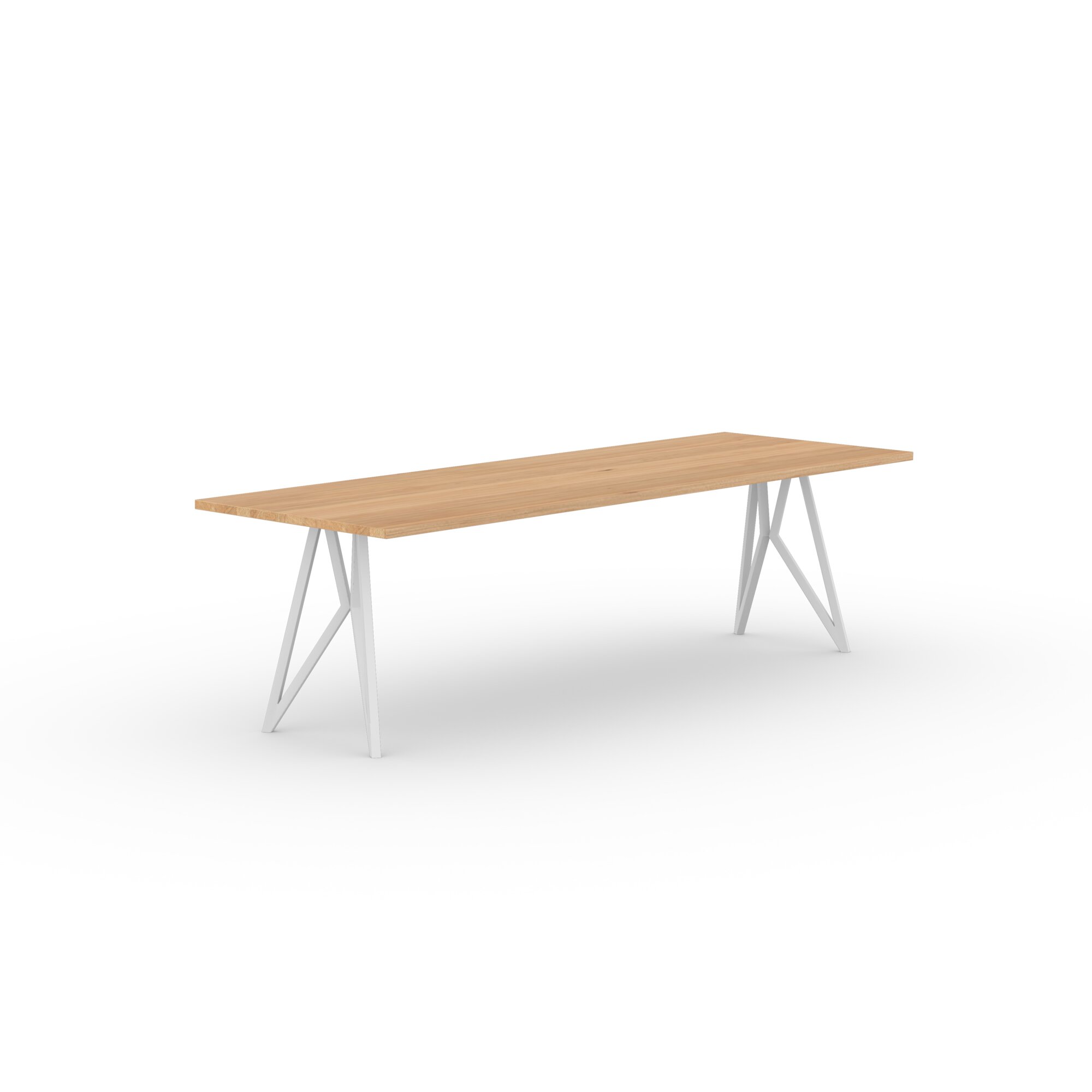 Rectangular Design dining table | Butterfly Steel white powdercoating | Oak natural lacquer  | Studio HENK | 