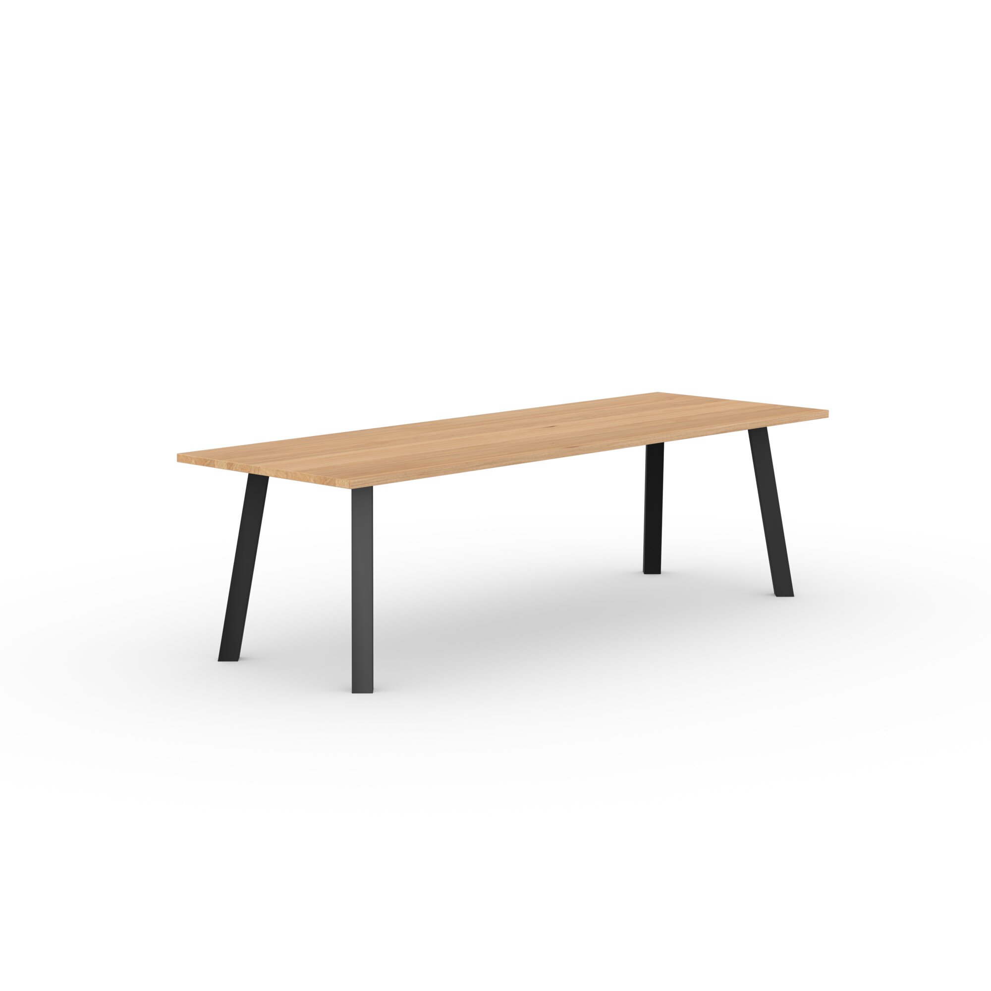 Rectangular Design dining table | Co Steel black powdercoating | Oak natural lacquer  | Studio HENK | 