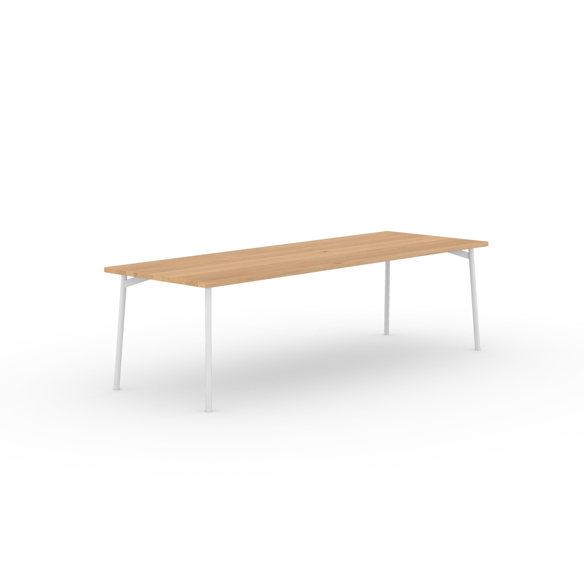 Rectangular Design dining table | Flyta Steel white powdercoating | Oak natural lacquer  | Studio HENK | 