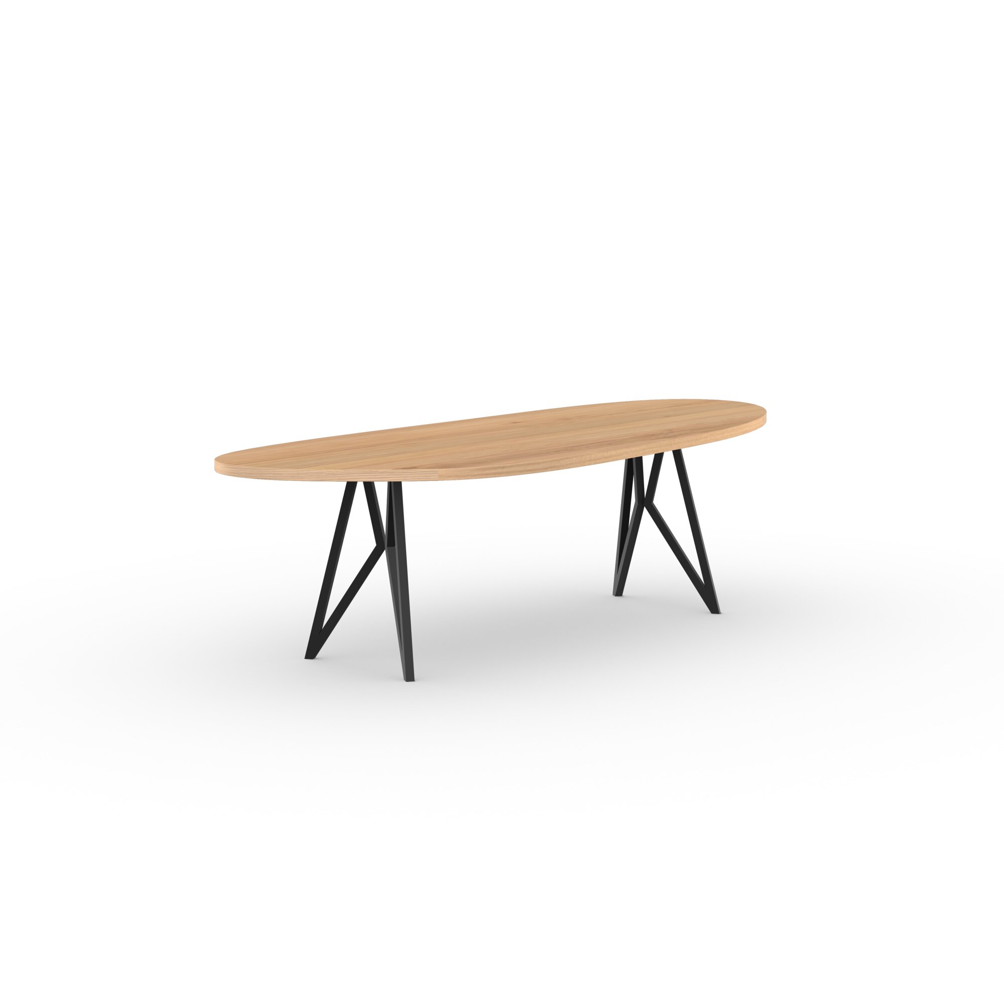 Blob Design dining table | Butterfly Steel black powdercoating | Oak natural lacquer  | Studio HENK | 