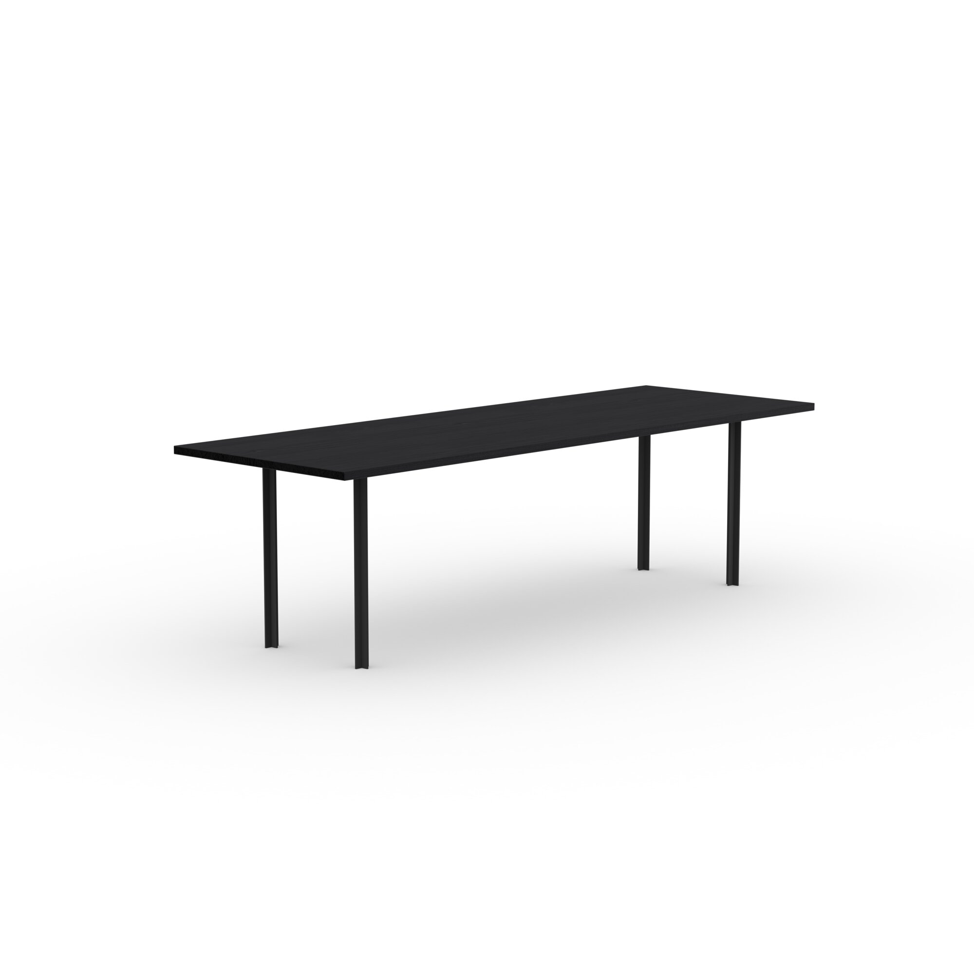 Rectangular Design dining table | Cross Dining Table Steel black powdercoating | Oak black stain | Studio HENK | 