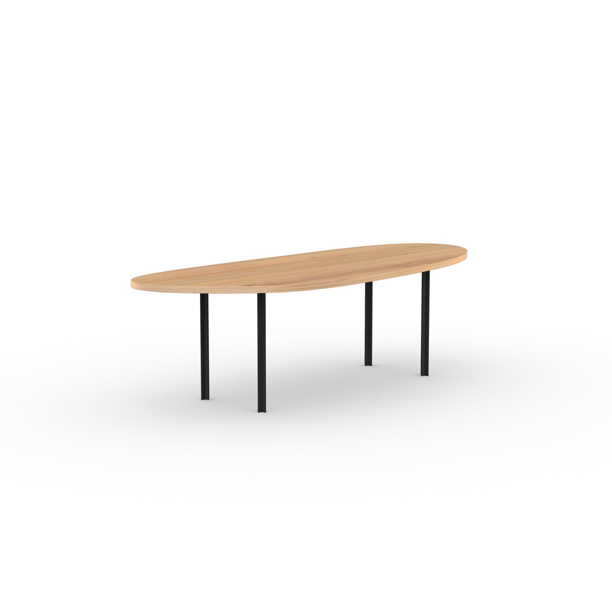 Blob Design dining table | Cross Dining Table Steel black powdercoating | Oak natural lacquer  | Studio HENK | 