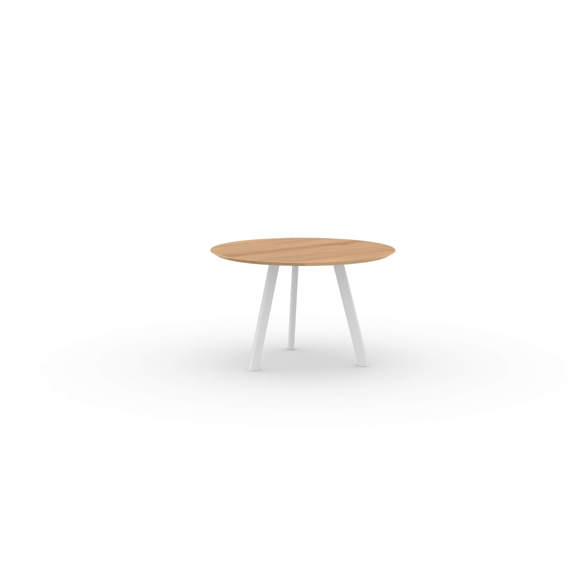 Ronde Design dining table | New Co Tripod Steel white powdercoating | Oak natural lacquer  | Studio HENK| 