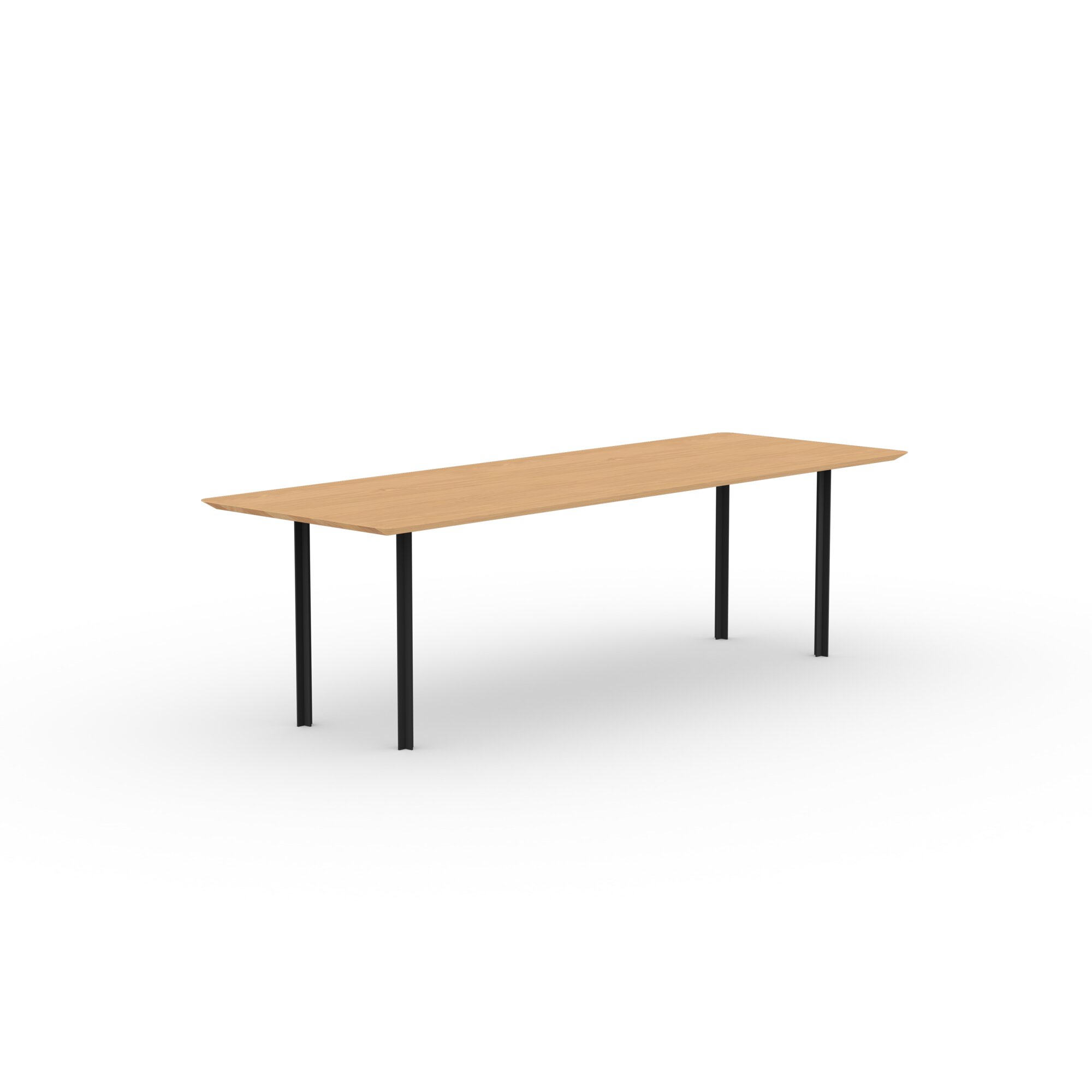 Rectangular Design dining table | Cross Dining Table Steel black powdercoating | Oak hardwax oil natural | Studio HENK | 