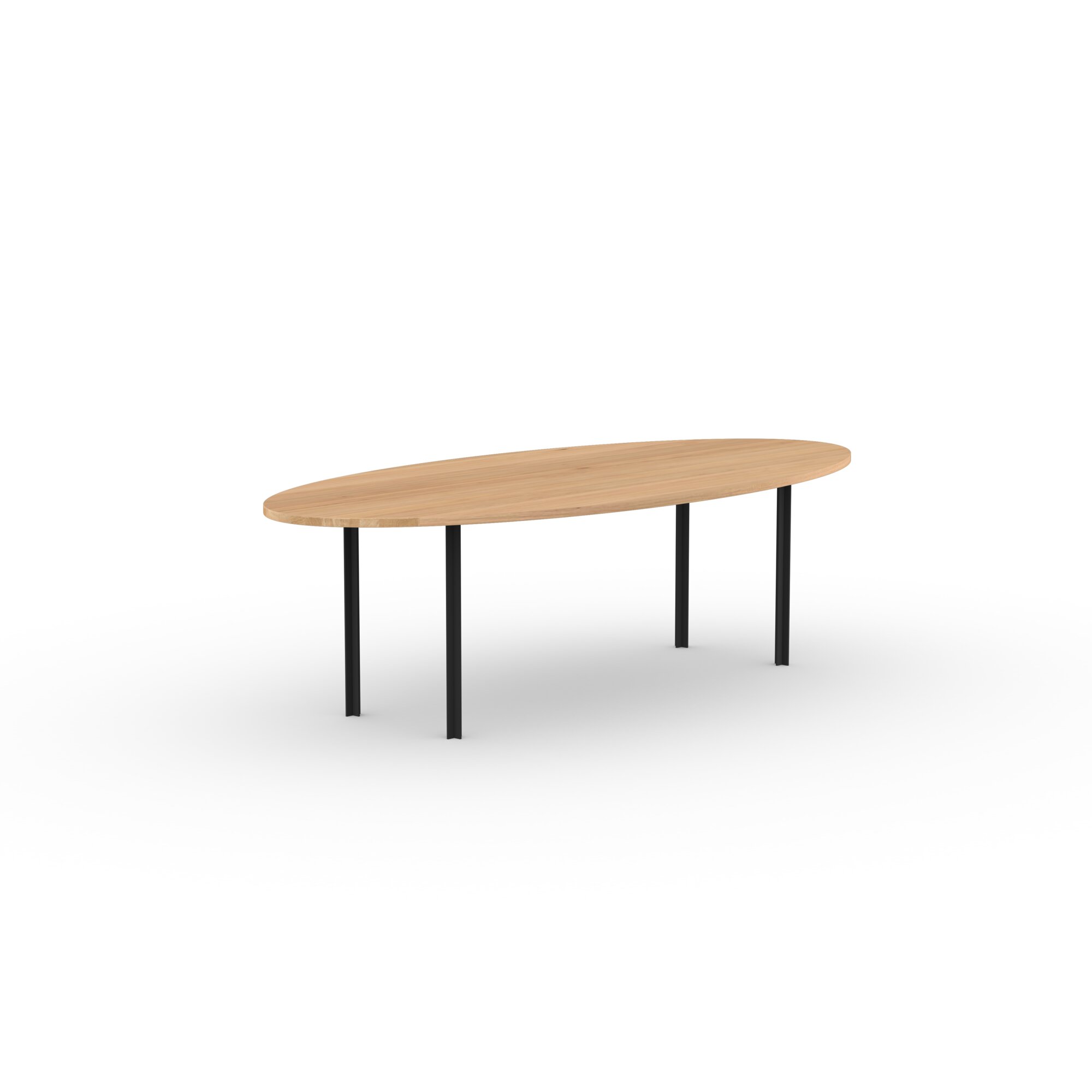 Oval Design dining table | Cross Dining Table Steel black powdercoating | Oak natural lacquer  | Studio HENK | 