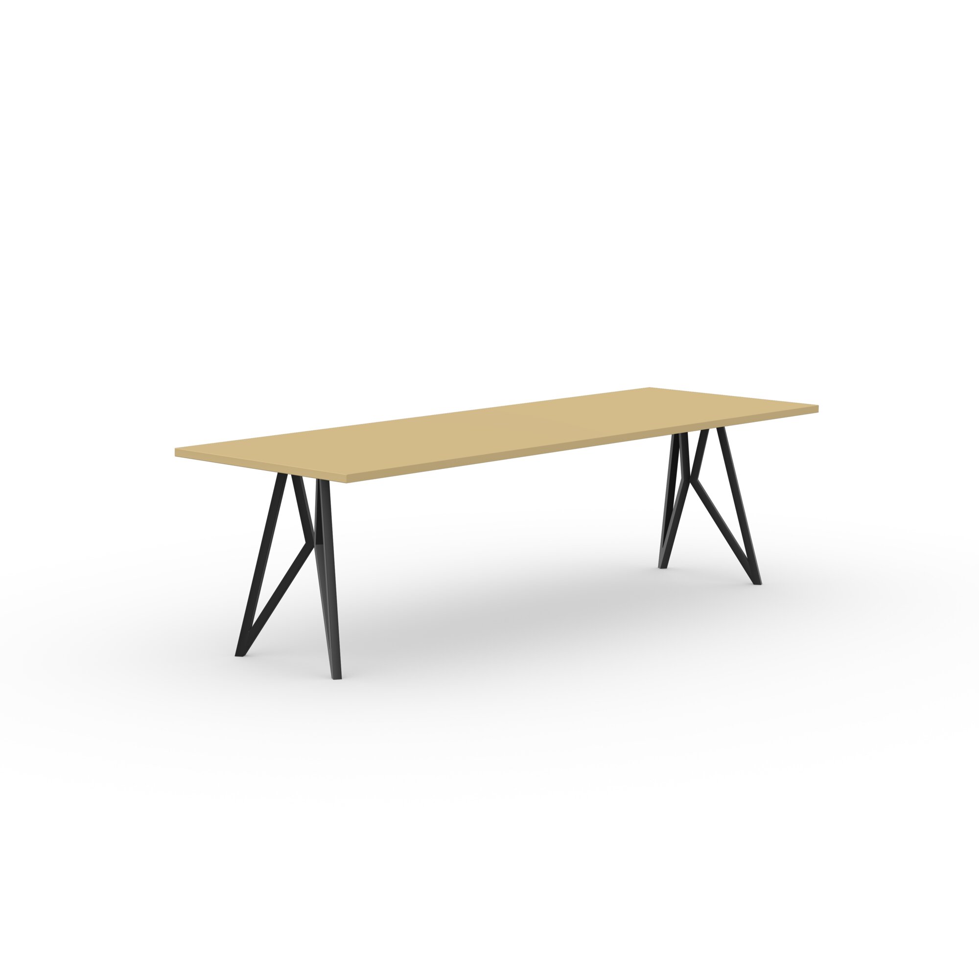 Rectangular Design dining table | Butterfly Steel black powdercoating | HPL Unilin Summer wheat | Studio HENK| 