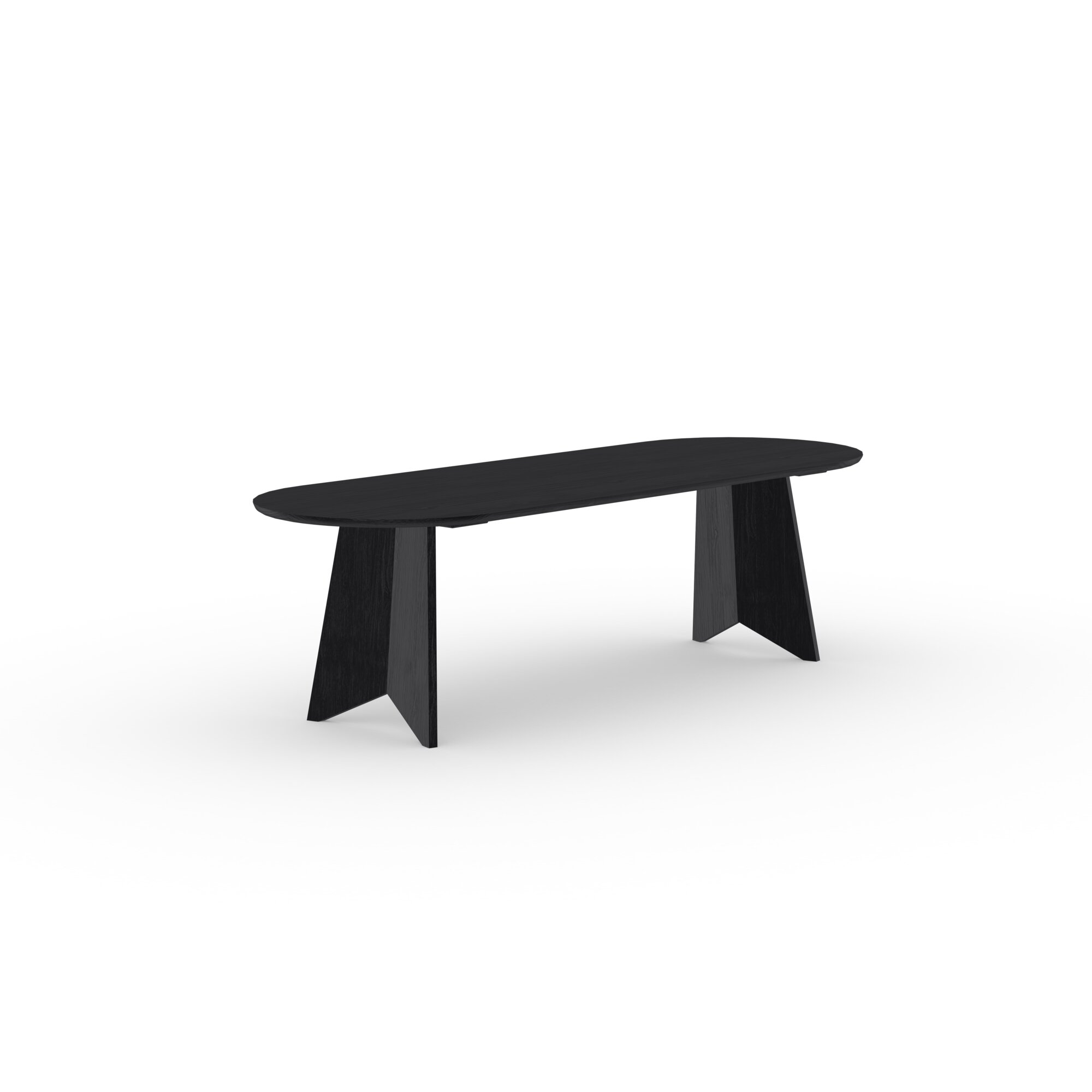 Flat oval Design dining table | Butterfly Wood Dining Table Oak black stain | Oak black stain | Studio HENK | 