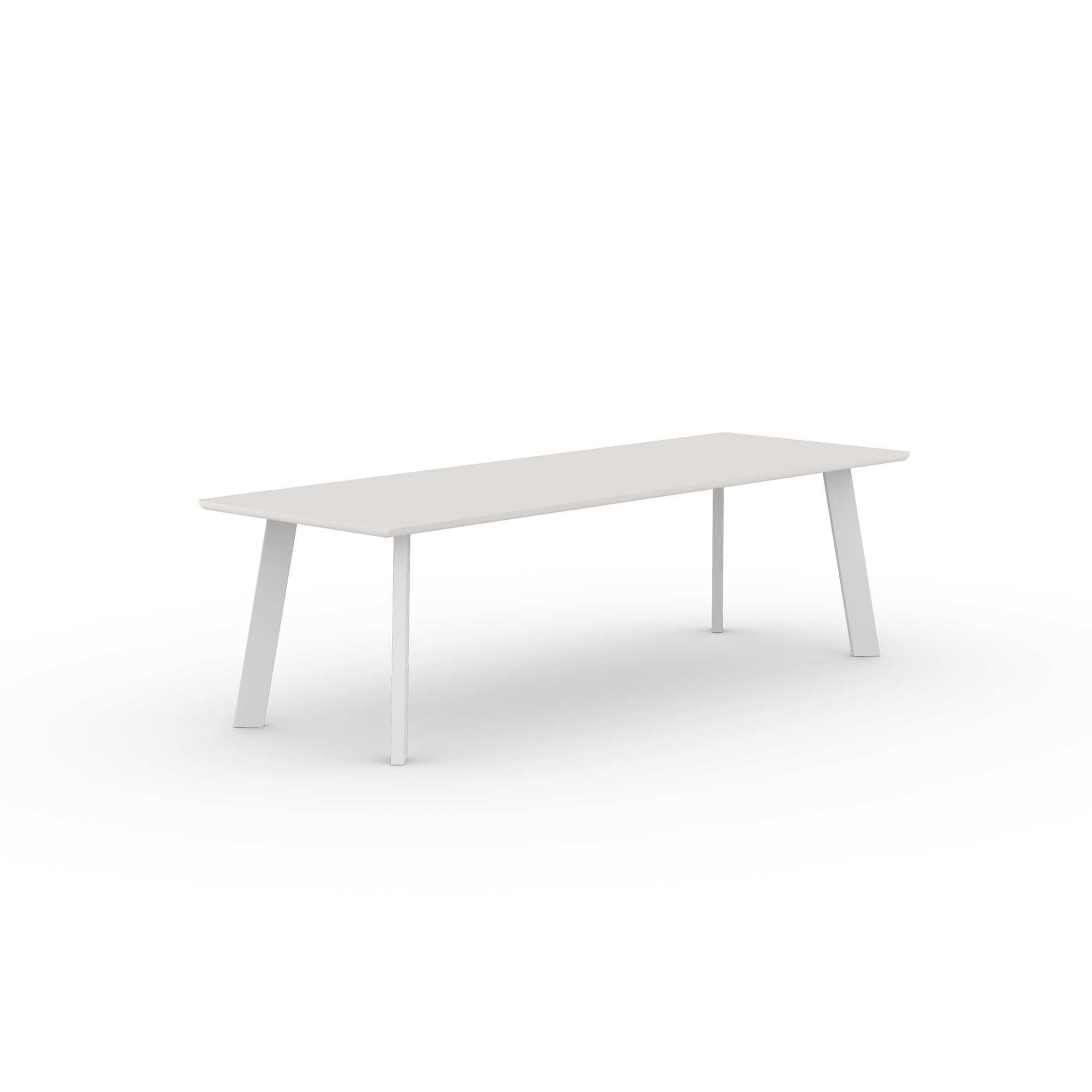 Rectangular Design dining table | New Co Steel white powdercoating | HPL Fenix bianco malè | Studio HENK | 