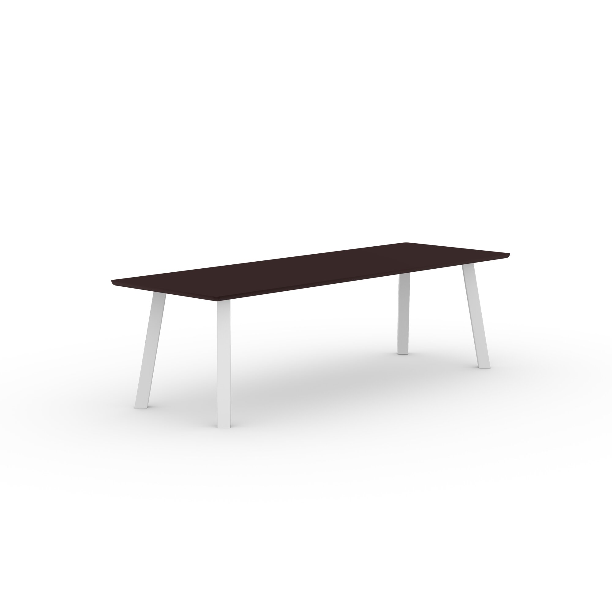 Rectangular Design dining table | Co Steel white powdercoating | HPL Fenix cacao orinoco | Studio HENK | 