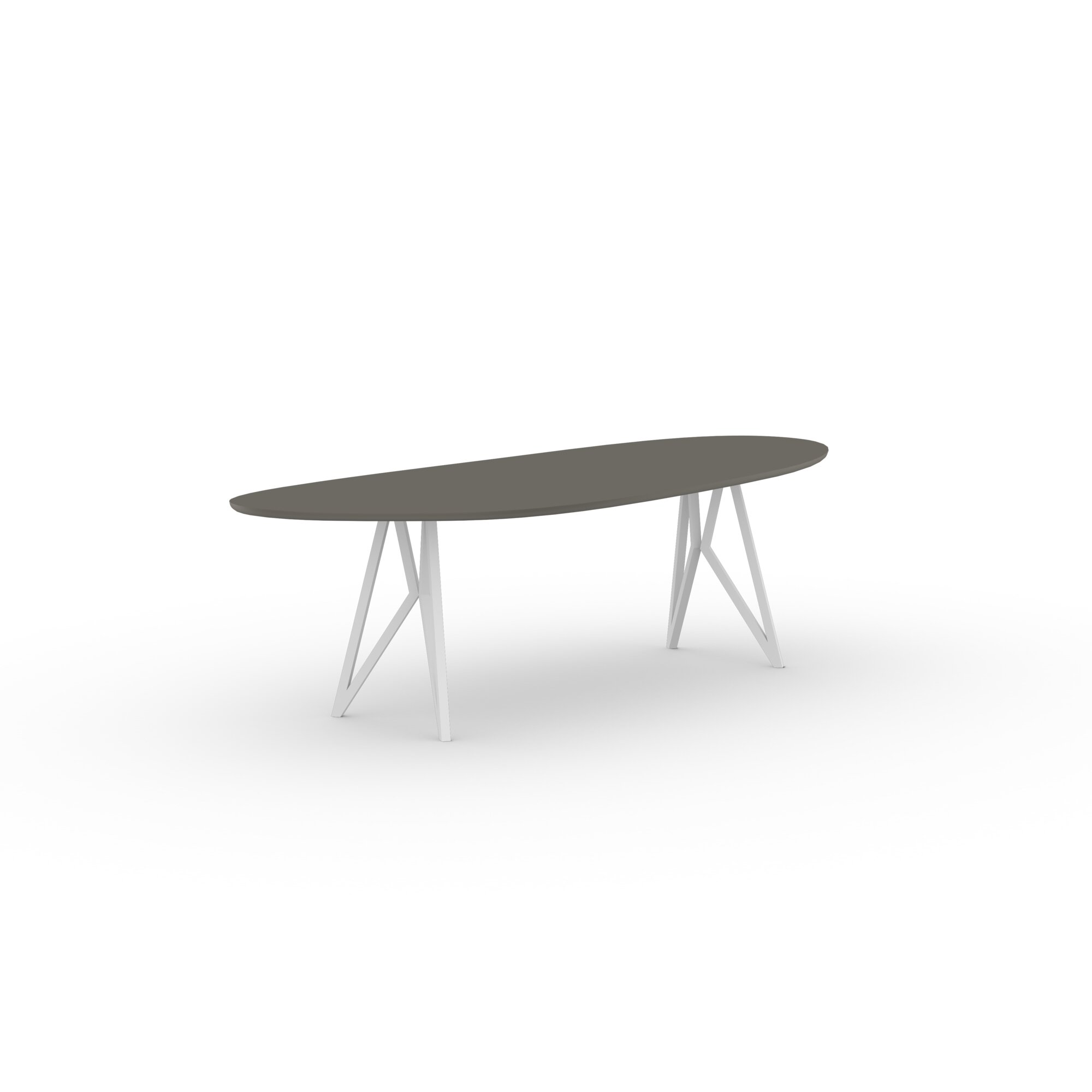 Blob Design dining table | Butterfly Steel white powdercoating | HPL Fenix grigio londra | Studio HENK | 