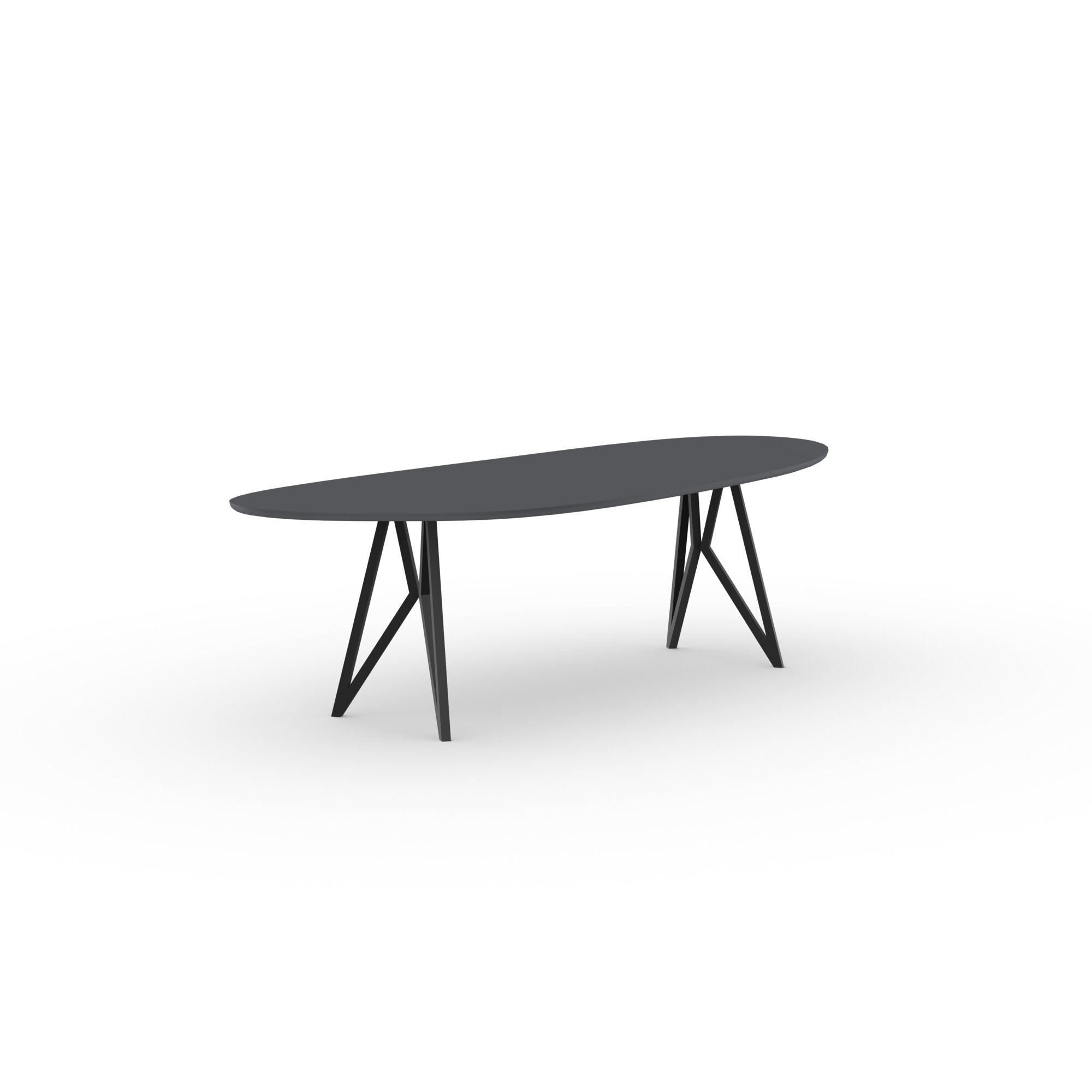Blob Design dining table | Butterfly Steel black powdercoating | HPL Fenix grigio bromo | Studio HENK | 