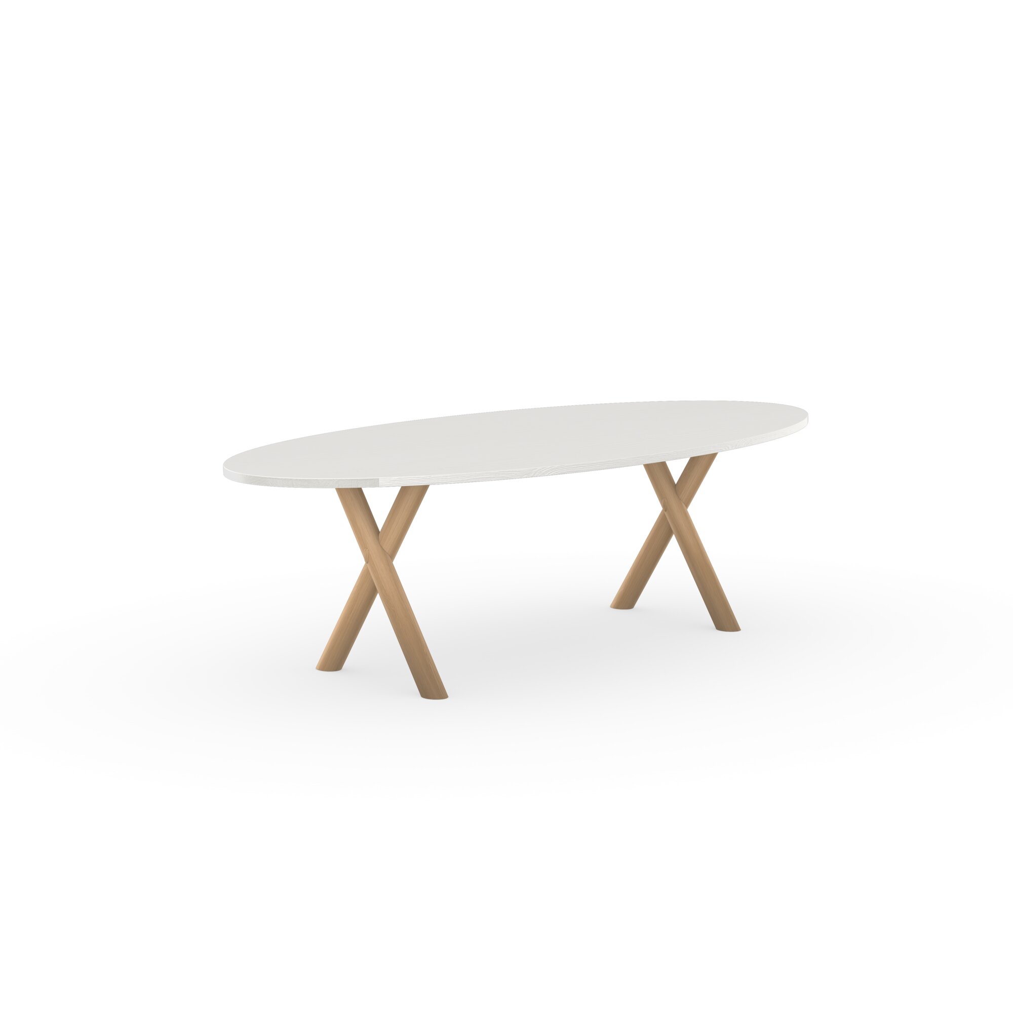 SlimX Wood Dining Table Oak hardwax oil natural light Oval Standard