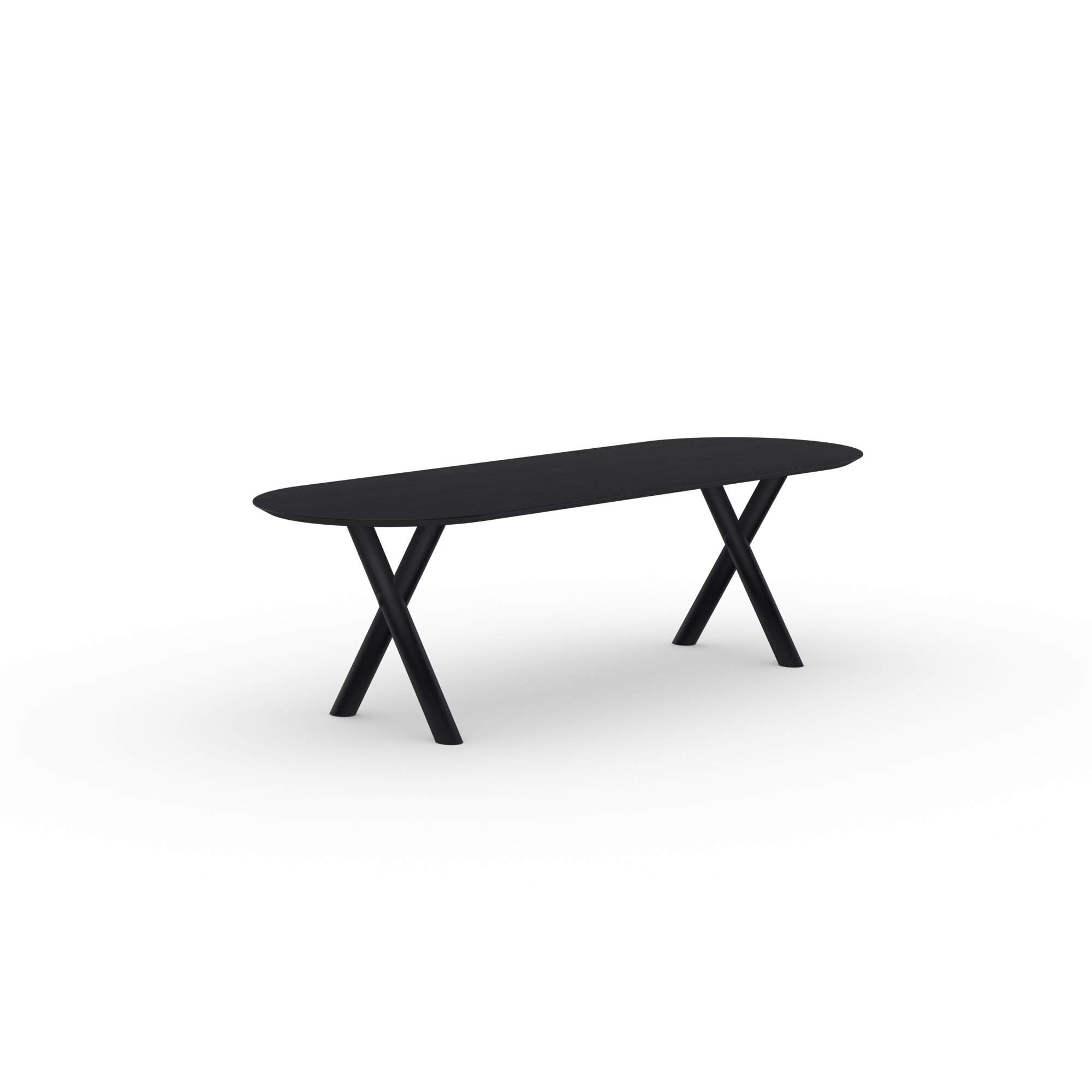 Flat oval Design dining table | Slim-X Wood Dining Table Oak black stain | Oak black stain | Studio HENK | 