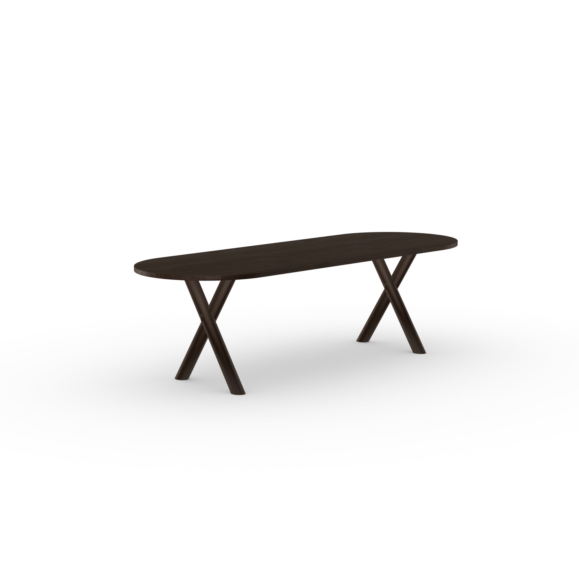 Flat oval Design dining table | Slim-X Wood Dining Table Oak smoked stain | Oak smoked | Studio HENK | 