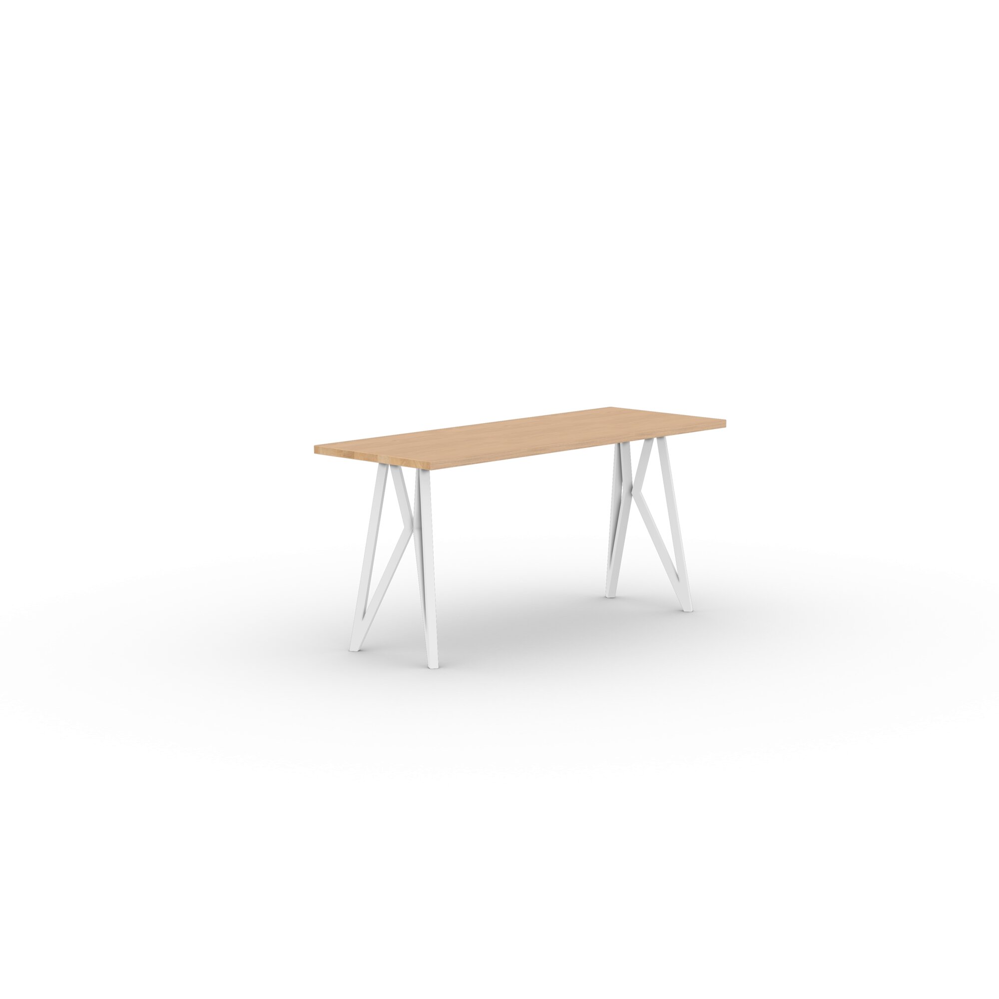Rectangular Design dining table | Butterfly Home Desk Steel white powdercoating | Oak hardwax oil natural light | Studio HENK | 
