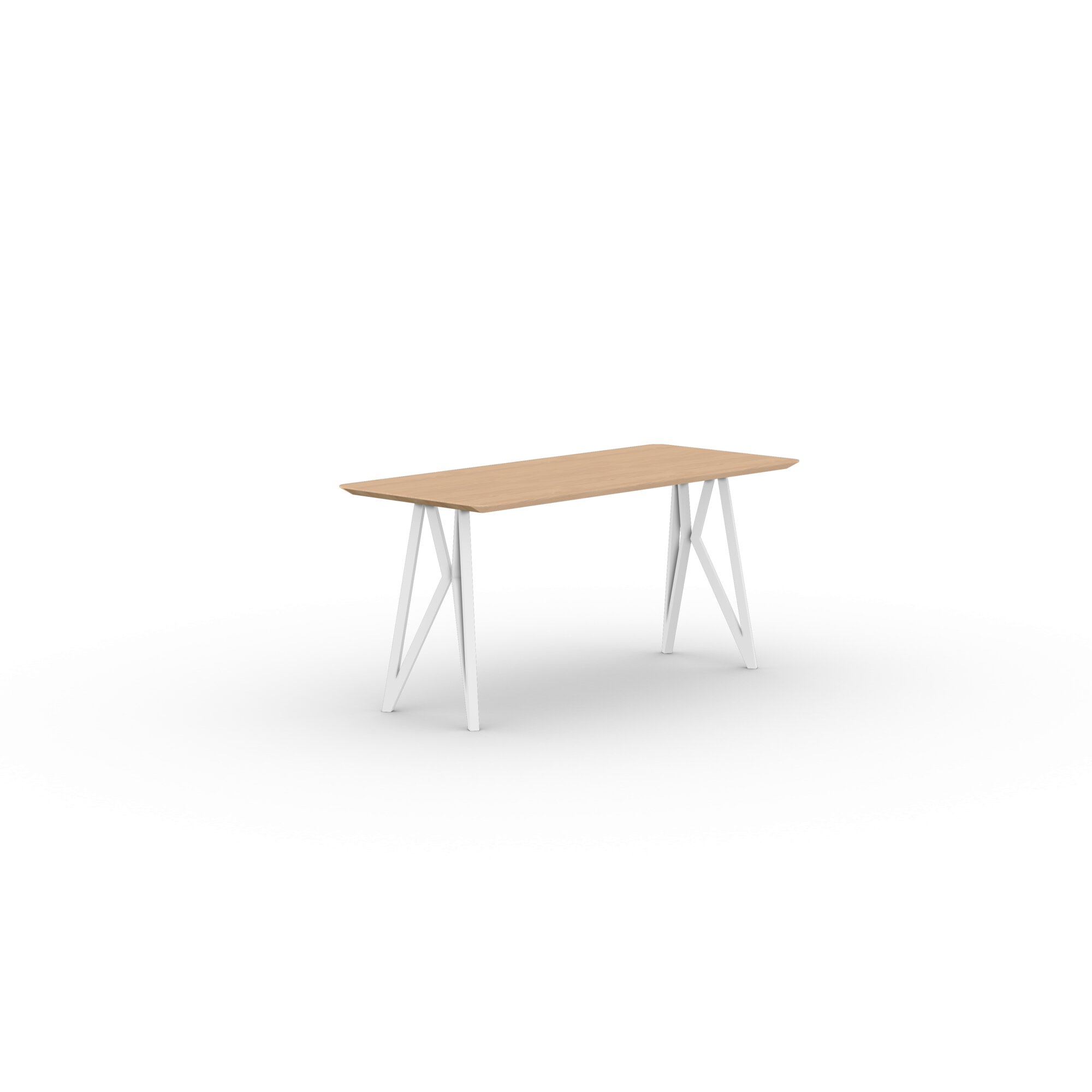 Rectangular Design dining table | Butterfly Home Desk Steel white powdercoating | Oak hardwax oil natural light | Studio HENK| 