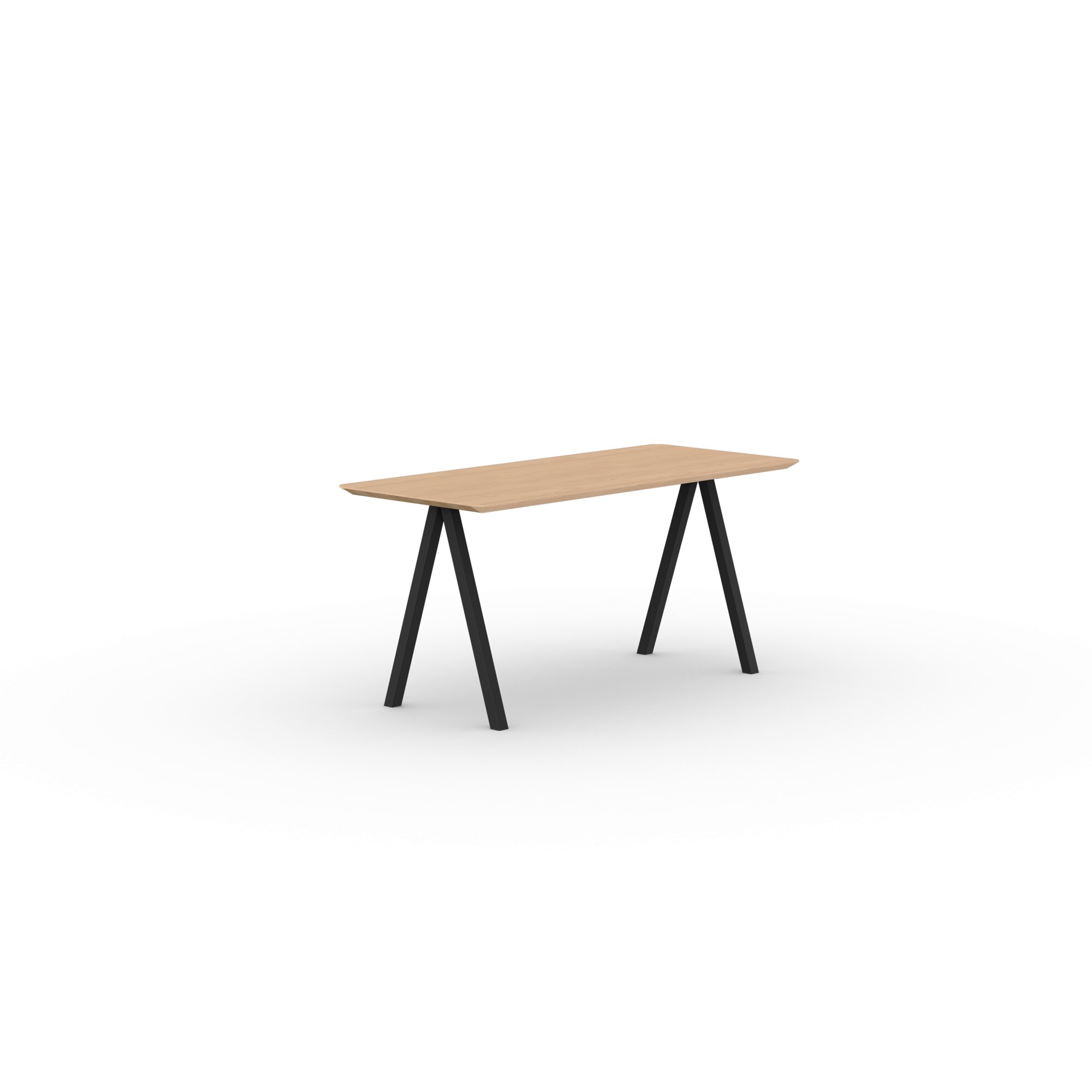 Rectangular Design dining table | Slim X-type Home Desk Steel black powdercoating | Oak hardwax oil natural light | Studio HENK| 