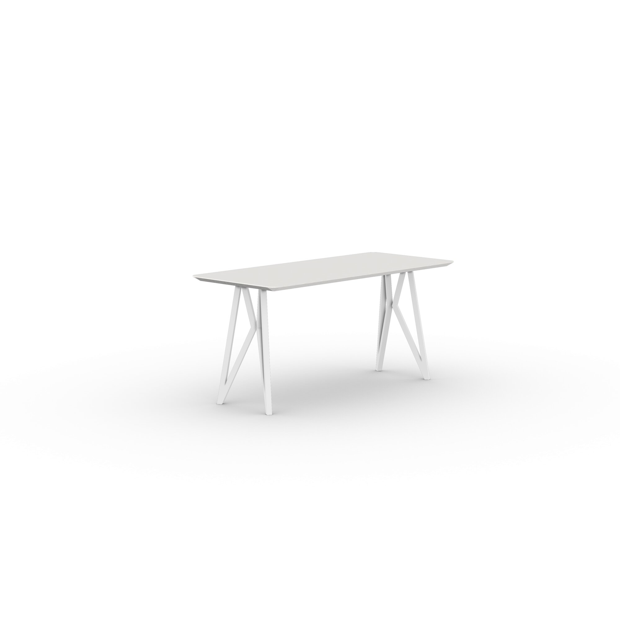 Rectangular Design dining table | Butterfly Home Desk Steel white powdercoating | Oak white lacquer | Studio HENK| 