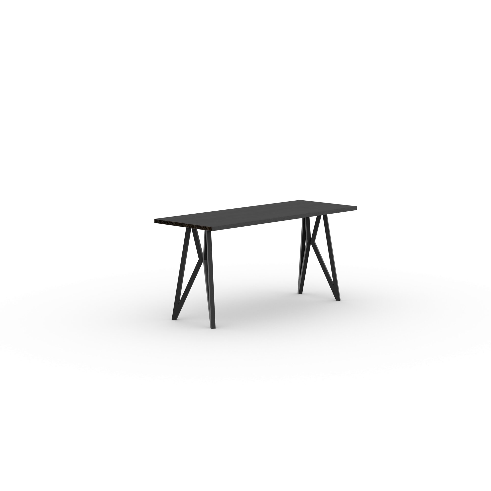 Rectangular Design dining table | Butterfly Home Desk Steel black powdercoating | Oak black stain | Studio HENK | 