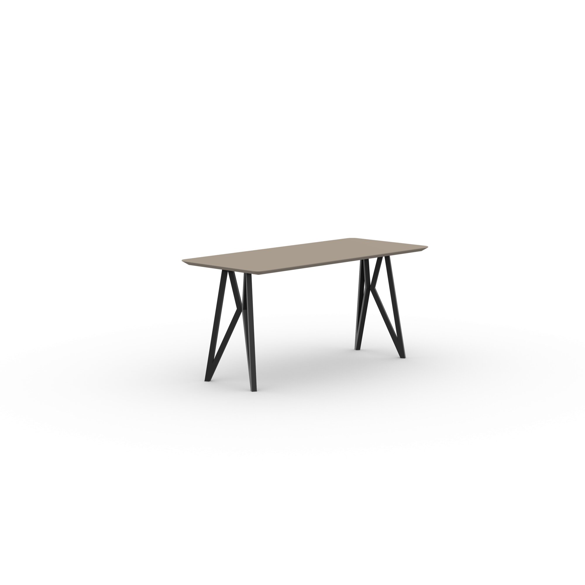 Rectangular Design dining table | Butterfly Home Desk Steel black powdercoating | HPL Fenix beige arizona | Studio HENK| 