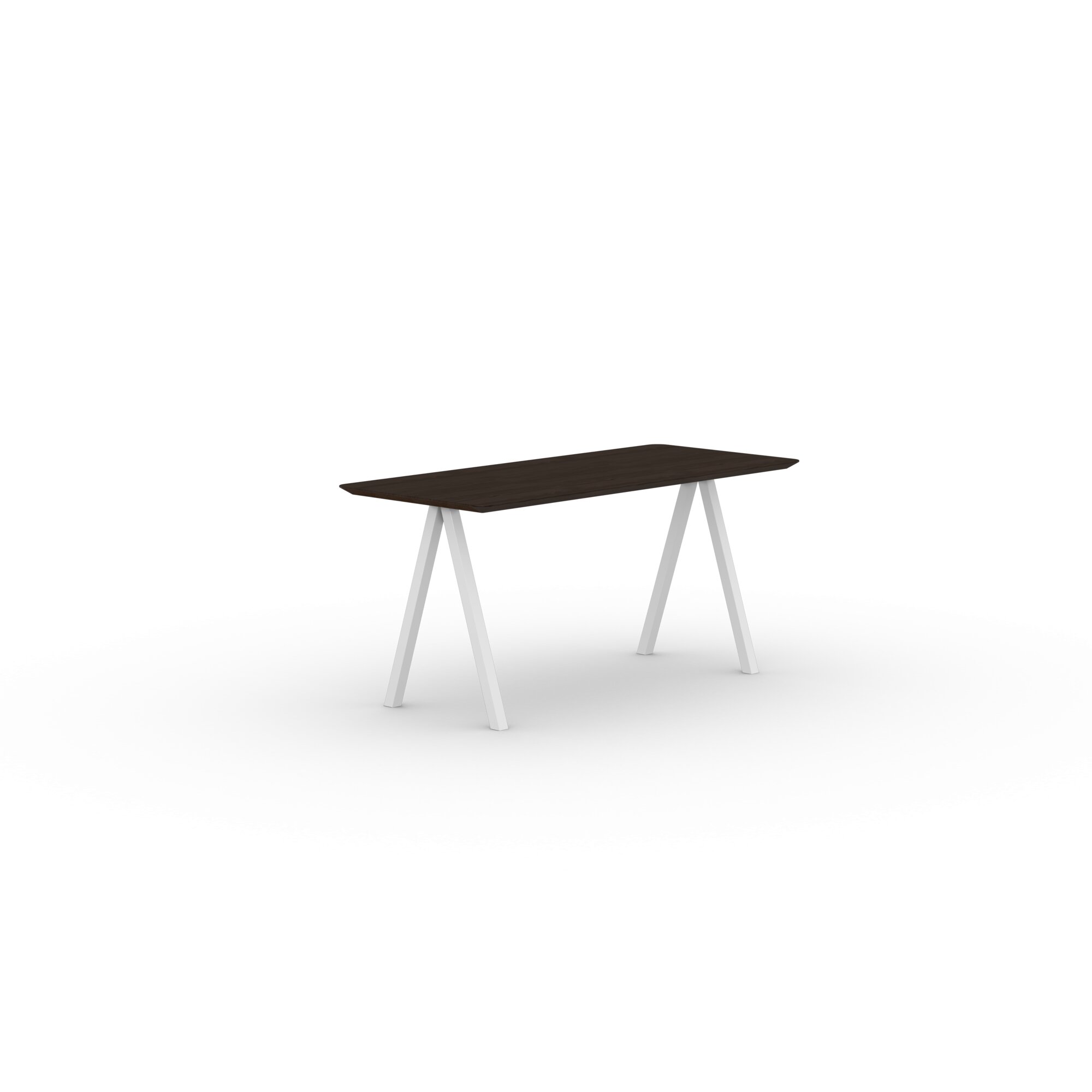 Rectangular Design dining table | Slim X-type Home Desk Steel white powdercoating | Oak smoked | Studio HENK| 