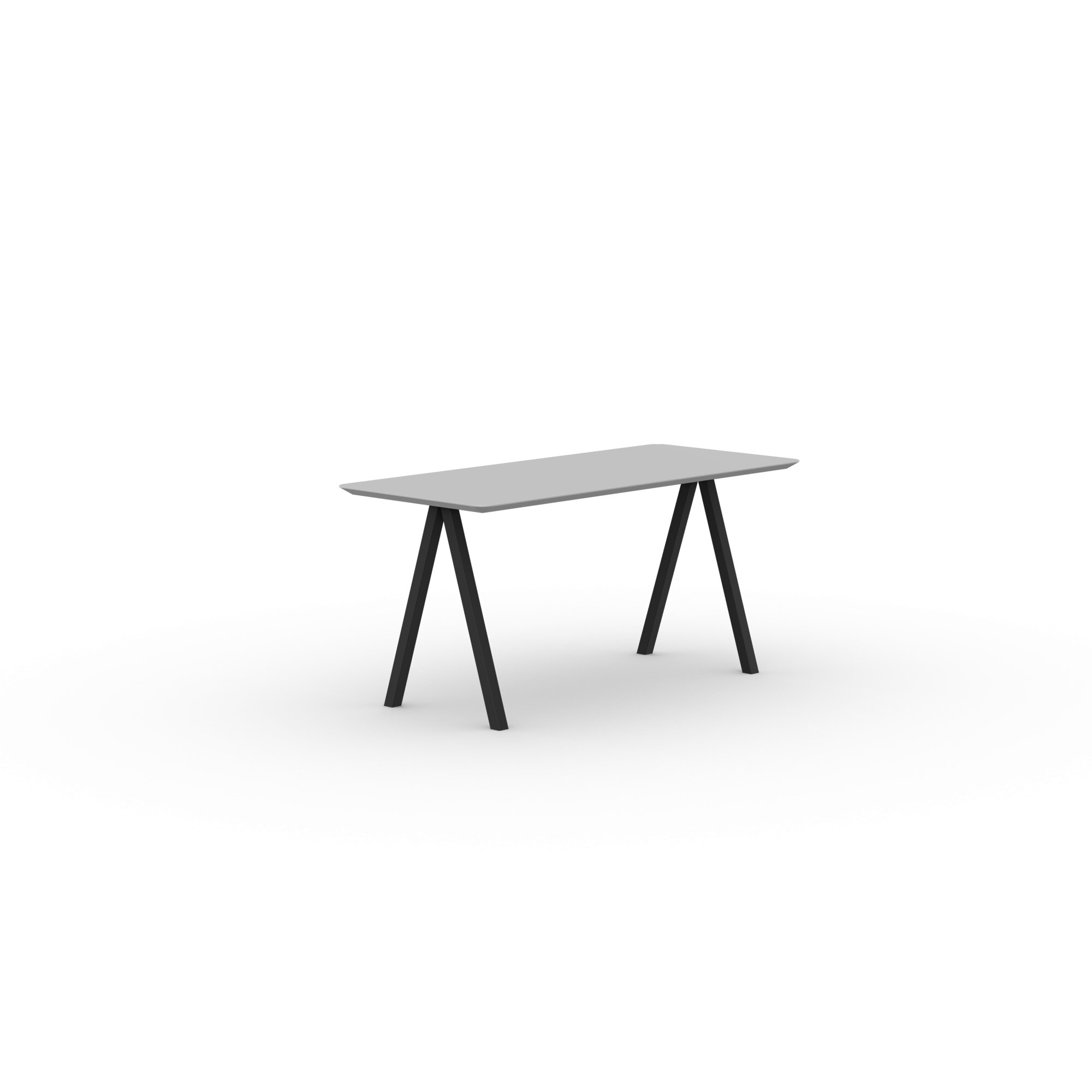 Rectangular Design dining table | Slim X-type Home Desk Steel black powdercoating | HPL Fenix grigio efeso | Studio HENK| 