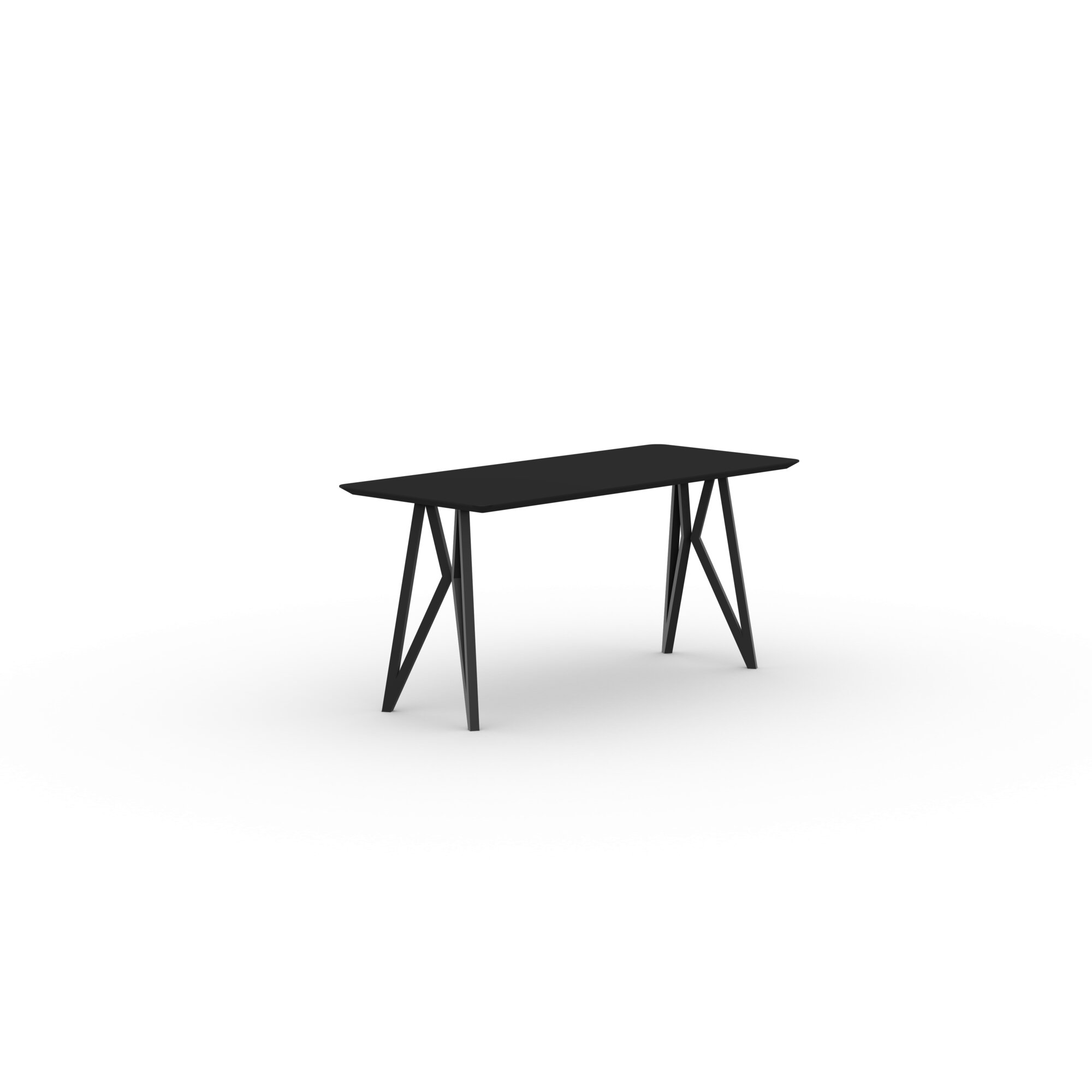 Rectangular Design dining table | Butterfly Home Desk Steel black powdercoating | HPL Fenix nero ingo | Studio HENK | 