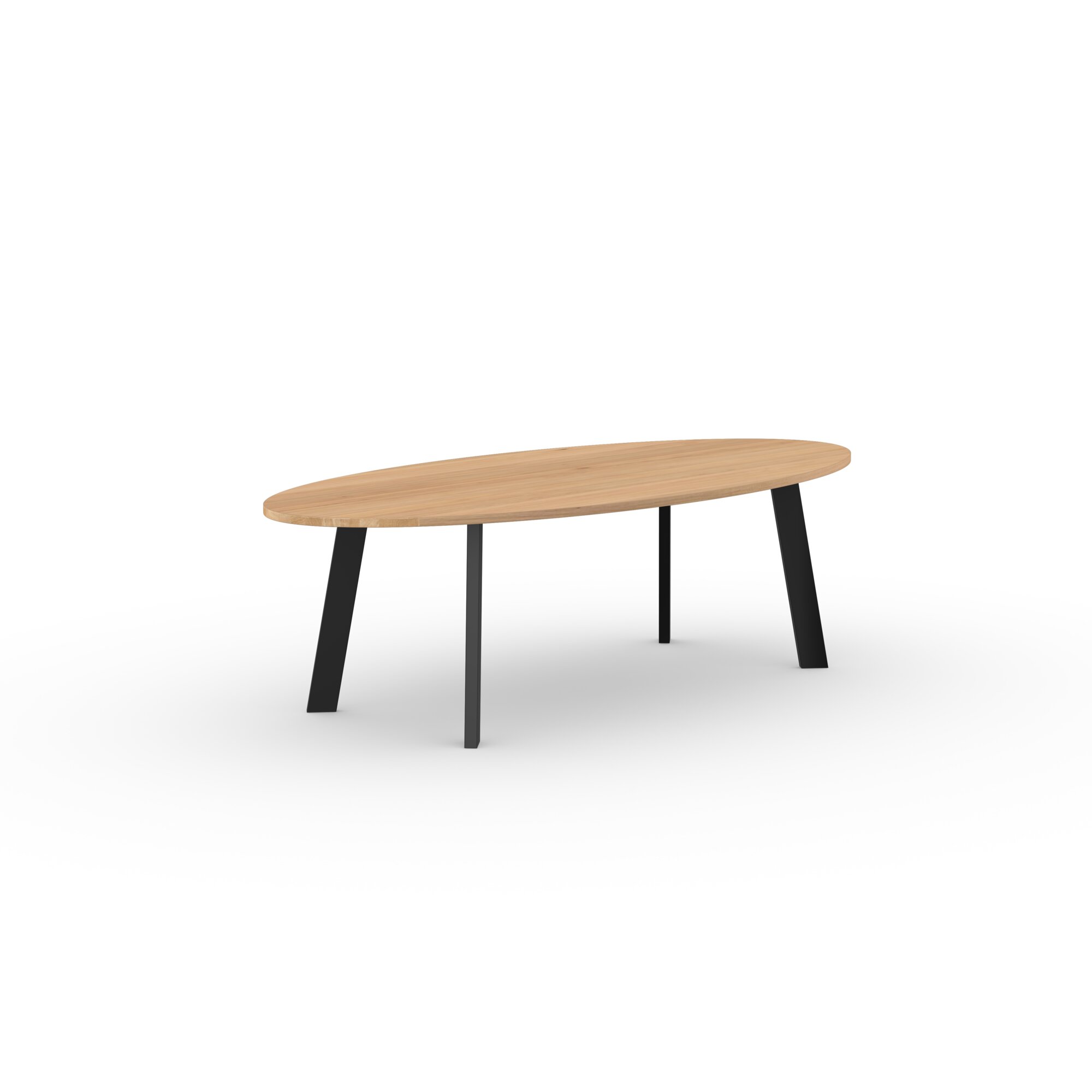 Oval Design dining table | New Co Steel black powdercoating | Oak natural lacquer  | Studio HENK | 