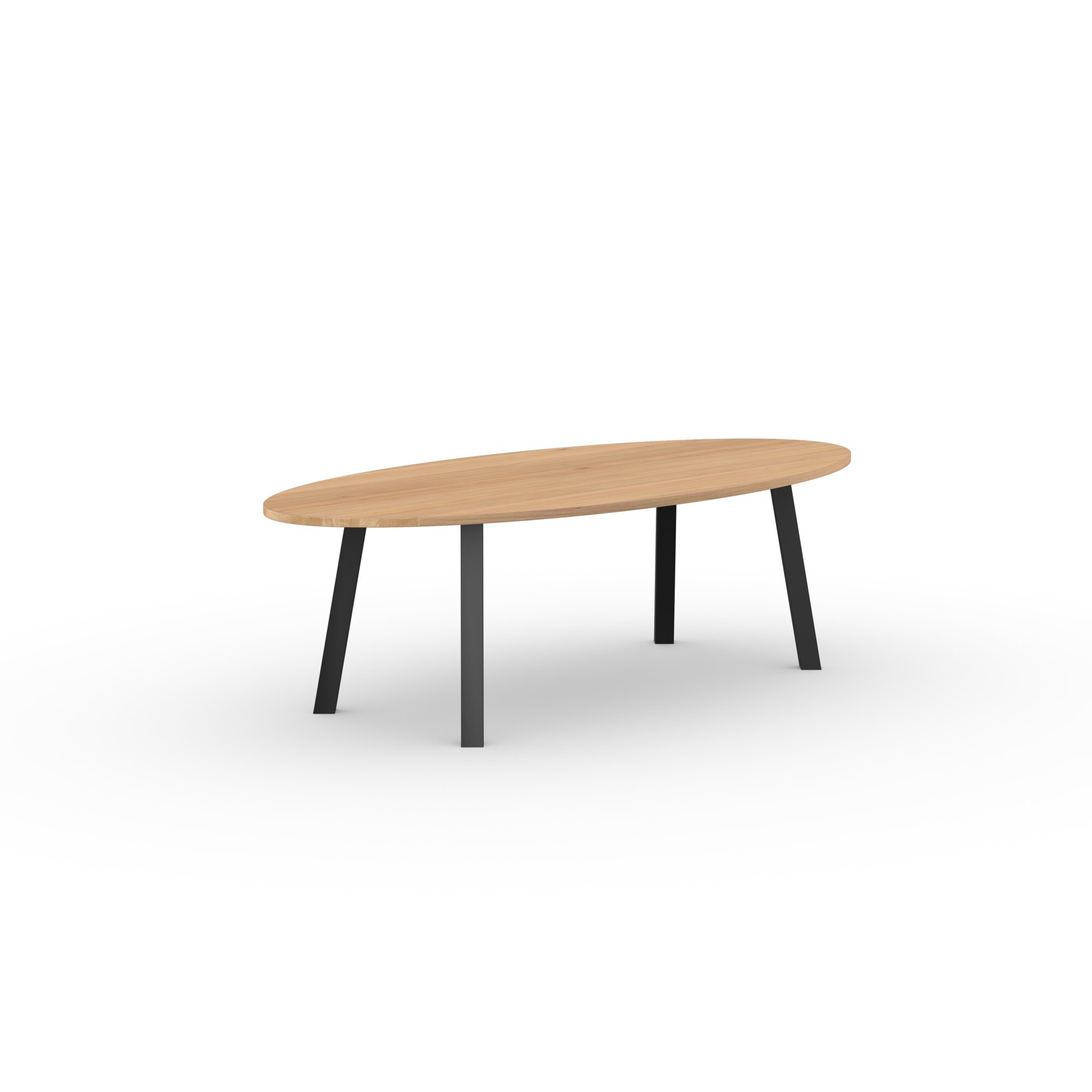 Ovale Design dining table | Co Steel black powdercoating | Oak natural lacquer  | Studio HENK | 