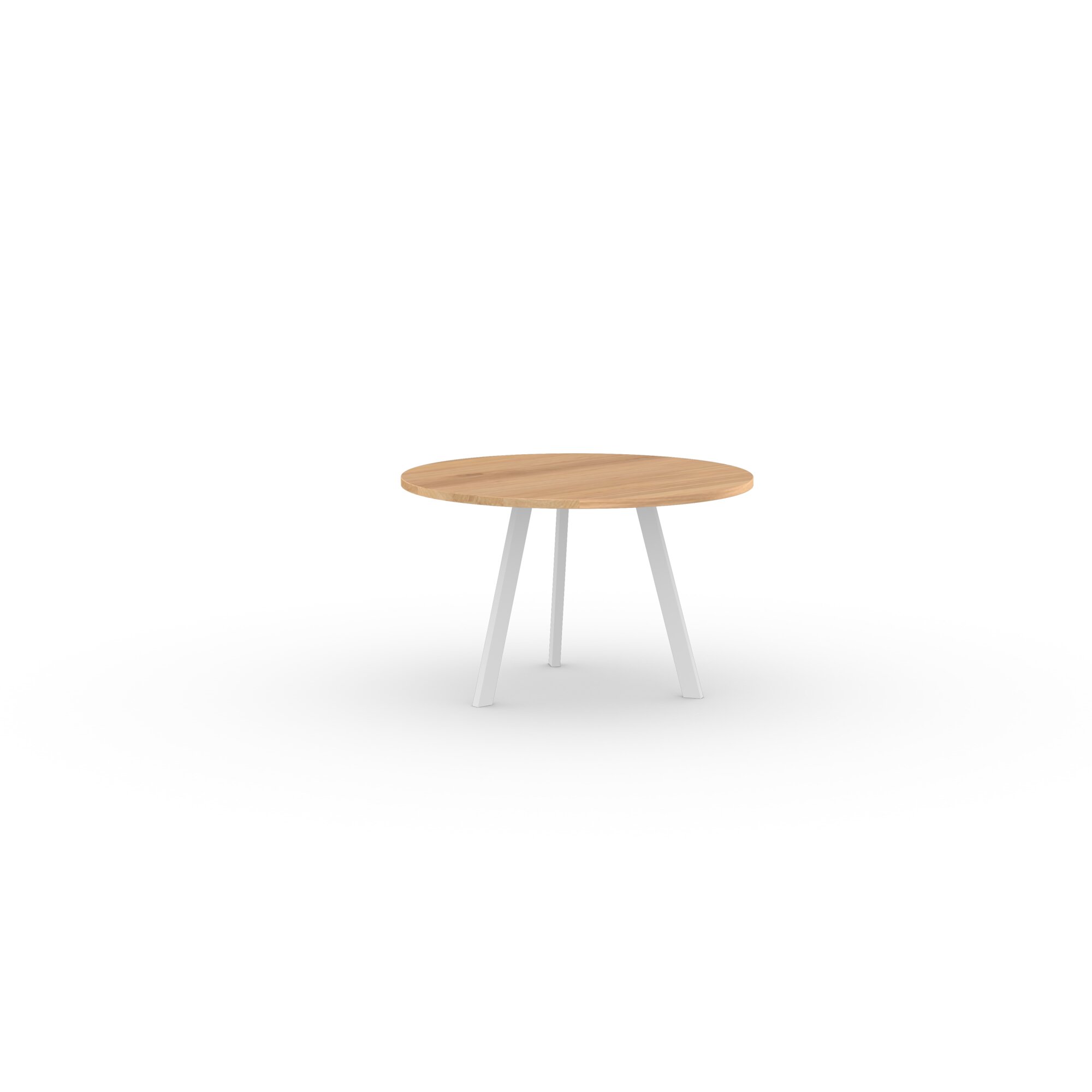 Ronde Design dining table | New Co Tripod Steel white powdercoating | Oak natural lacquer  | Studio HENK | 