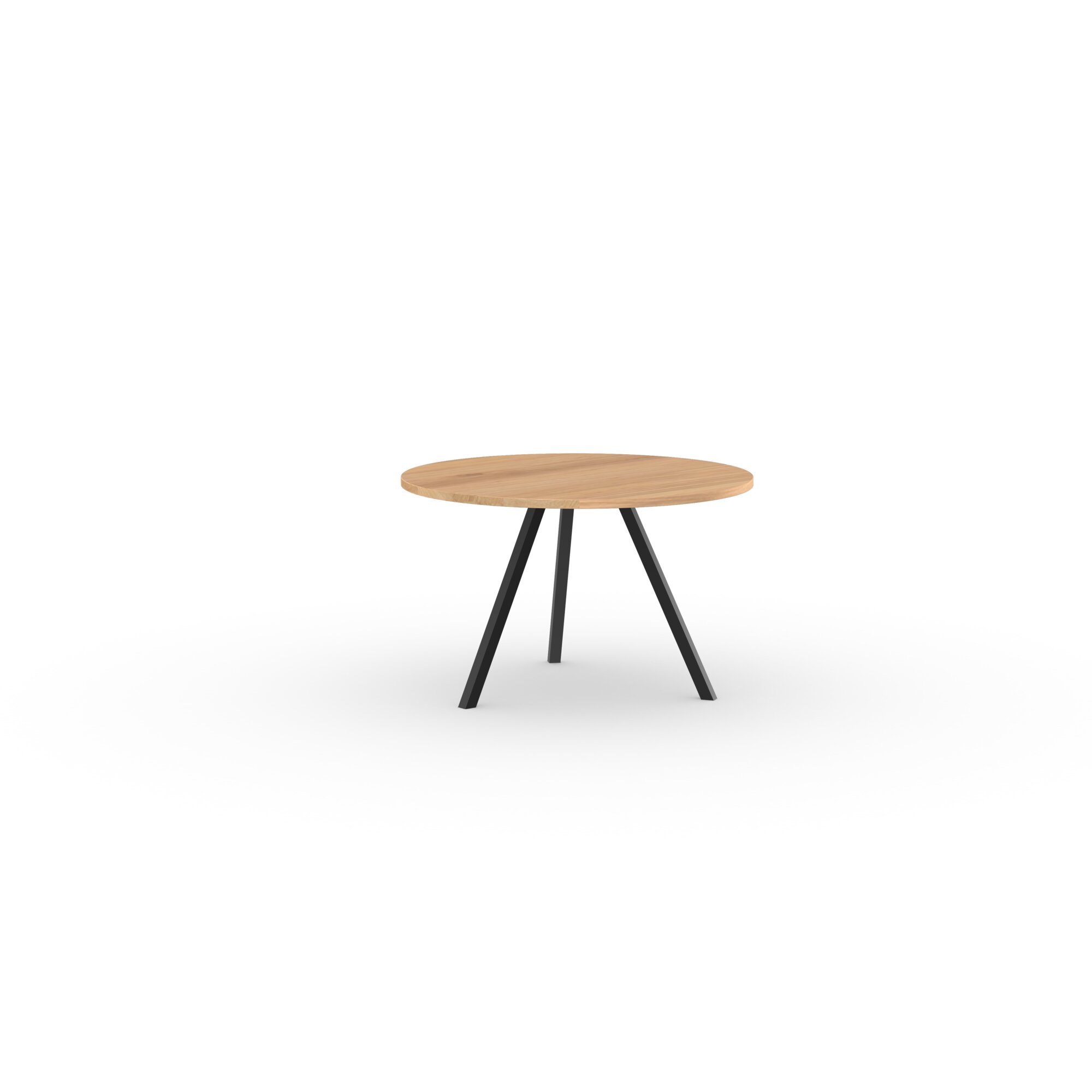 Ronde Design dining table | New Classic Tripod Steel black powdercoating | Oak natural lacquer  | Studio HENK | 