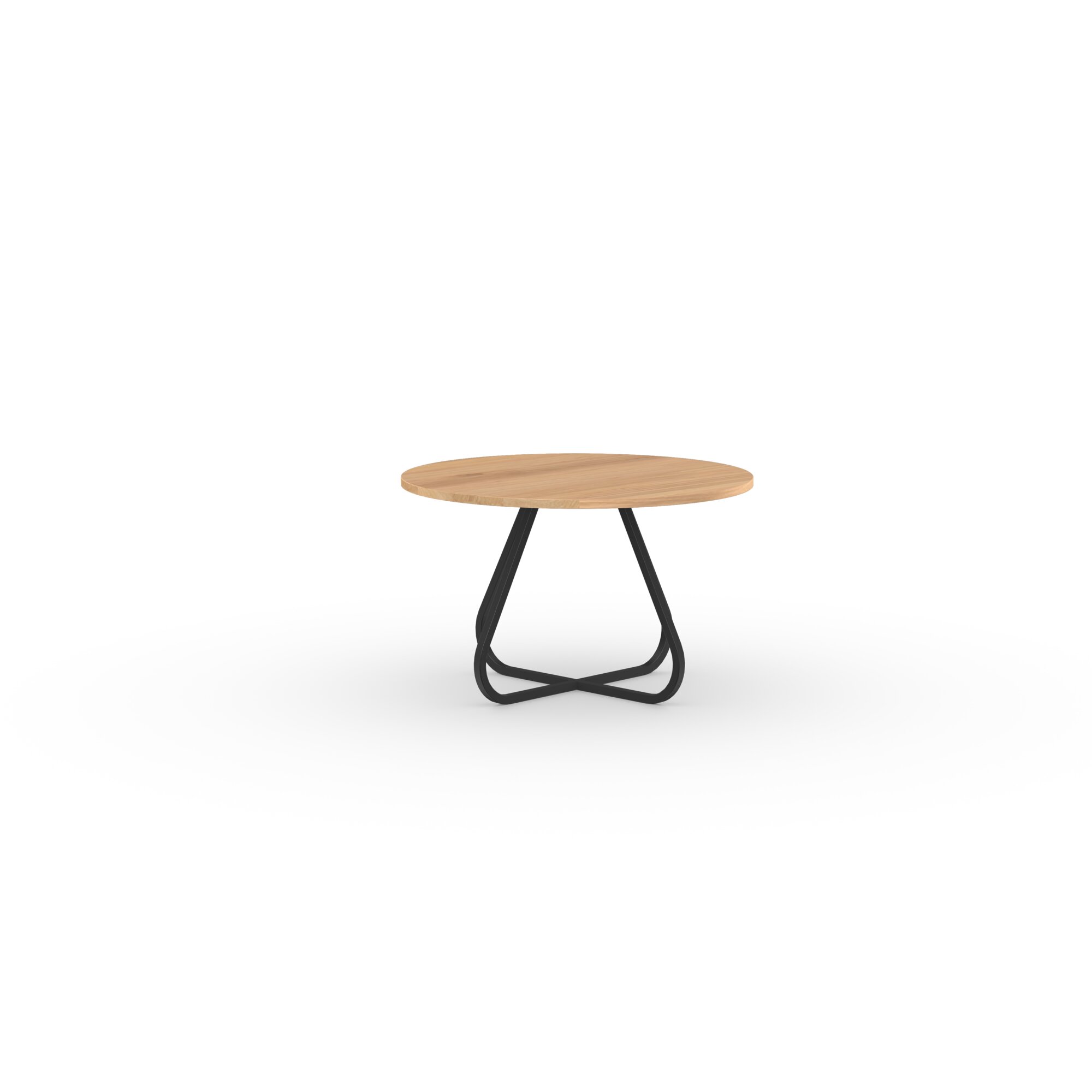 Ronde Design dining table | Curved Quadpod M Steel black powdercoating | Oak natural lacquer  | Studio HENK | 
