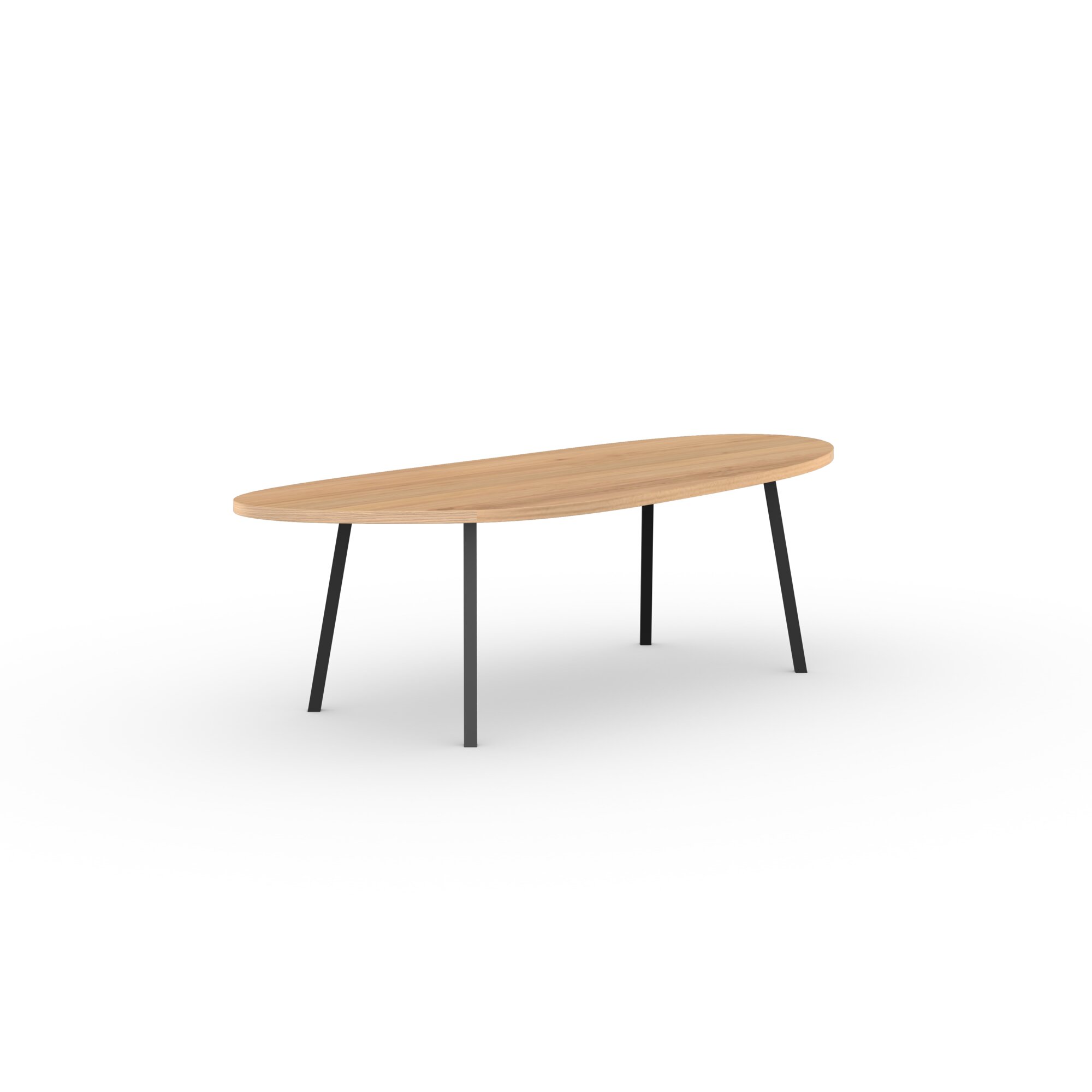 Blob Design dining table | New Classic Steel black powdercoating | Oak natural lacquer  | Studio HENK | 