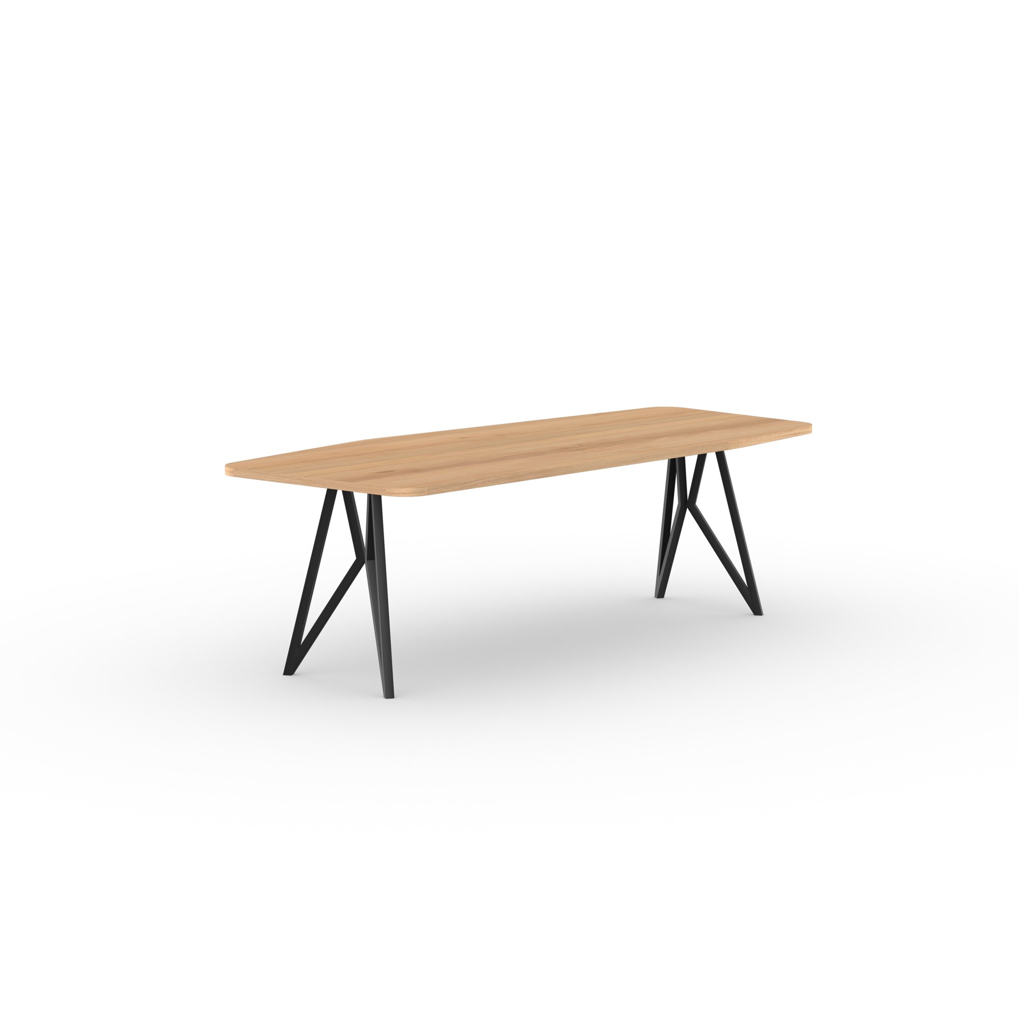  Design dining table | Butterfly Steel black powdercoating | Oak natural lacquer  | Studio HENK | 