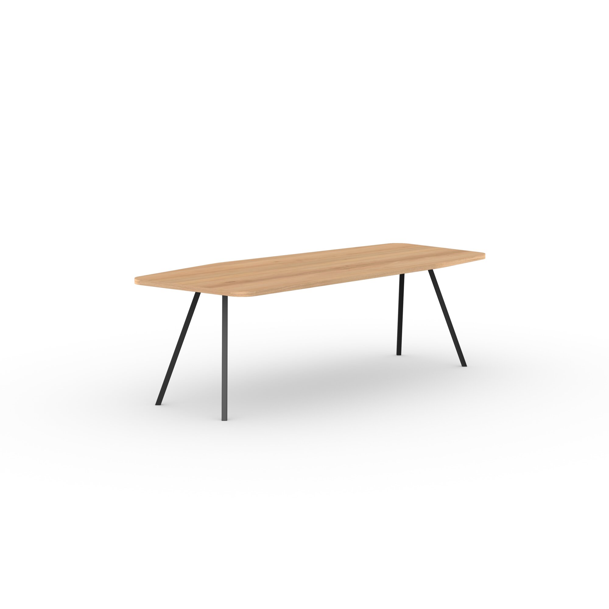  Design dining table | Slim Co Steel black powdercoating | Oak natural lacquer  | Studio HENK | 