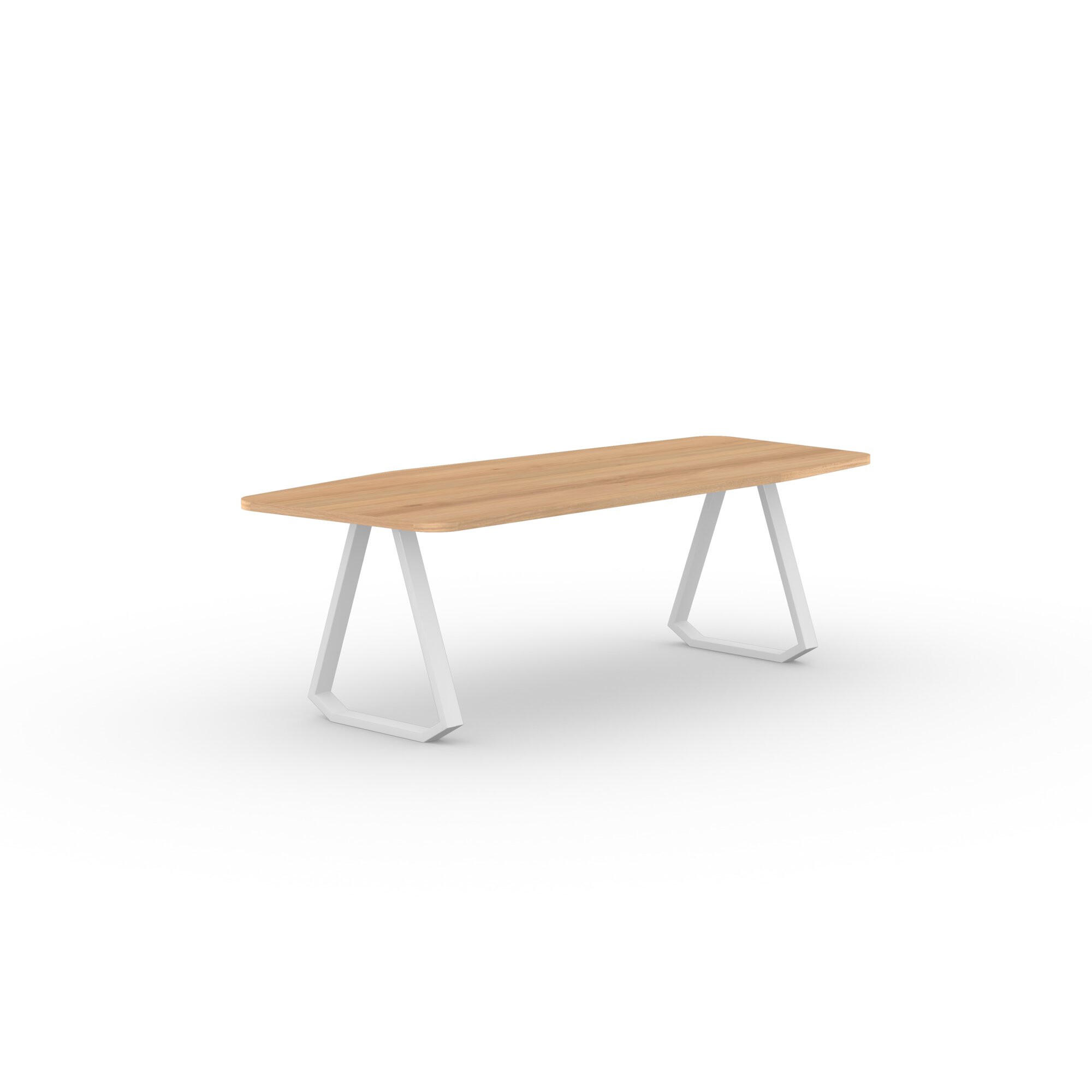  Design dining table | Topple Steel white powdercoating | Oak natural lacquer  | Studio HENK | 